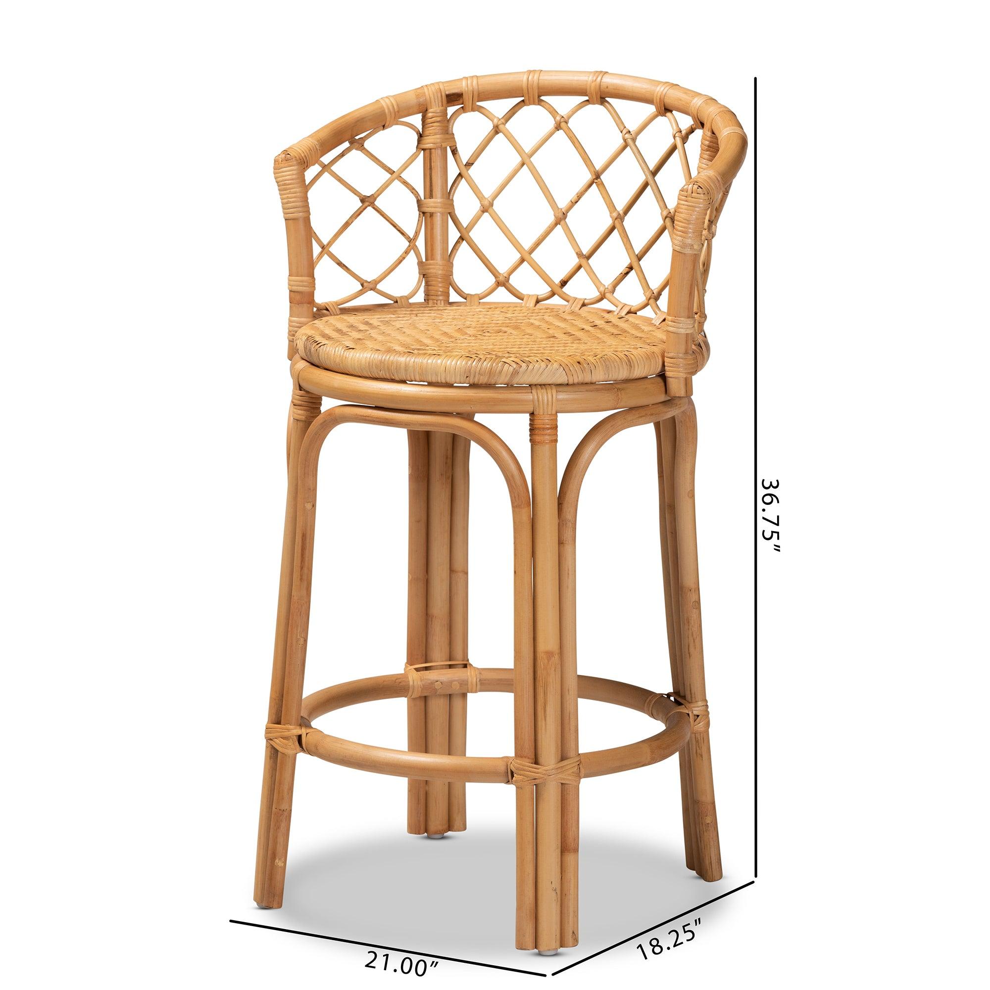 bali & pari Orchard Modern Bohemian Rattan Counter Stool