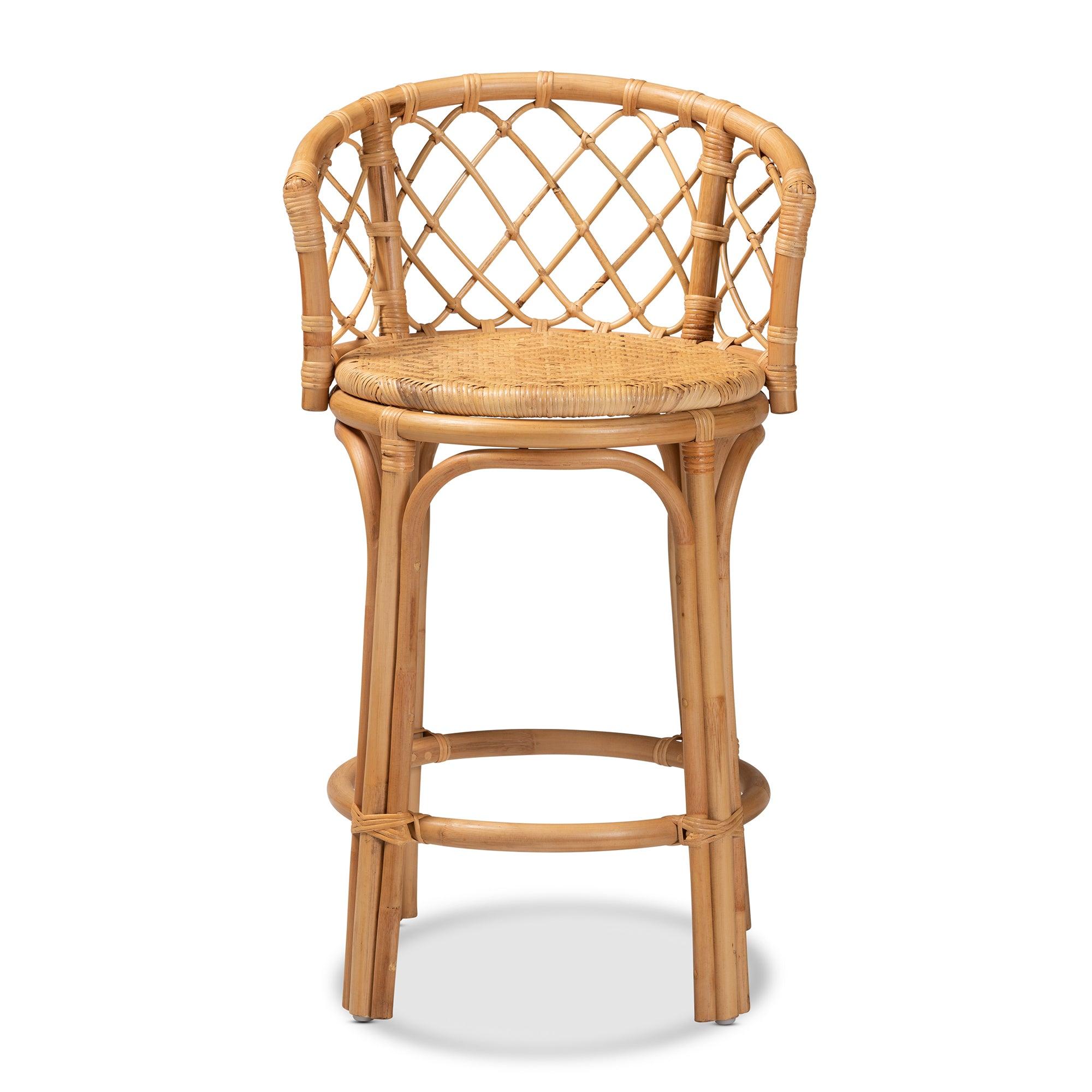 bali & pari Orchard Modern Bohemian Rattan Counter Stool