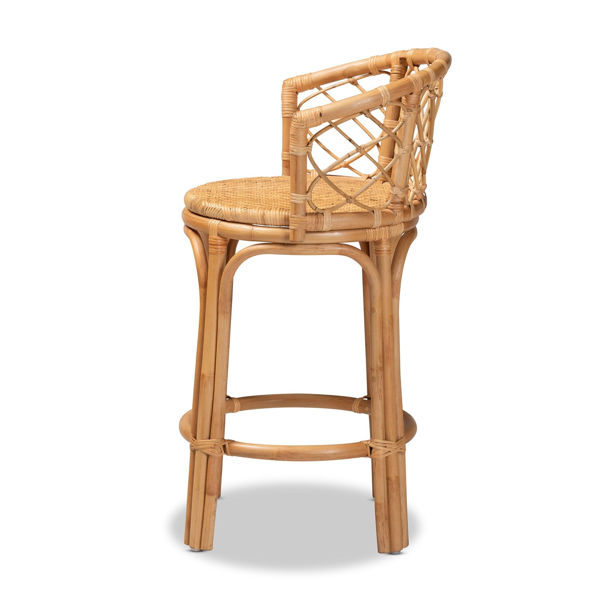 bali & pari Orchard Modern Bohemian Rattan Counter Stool