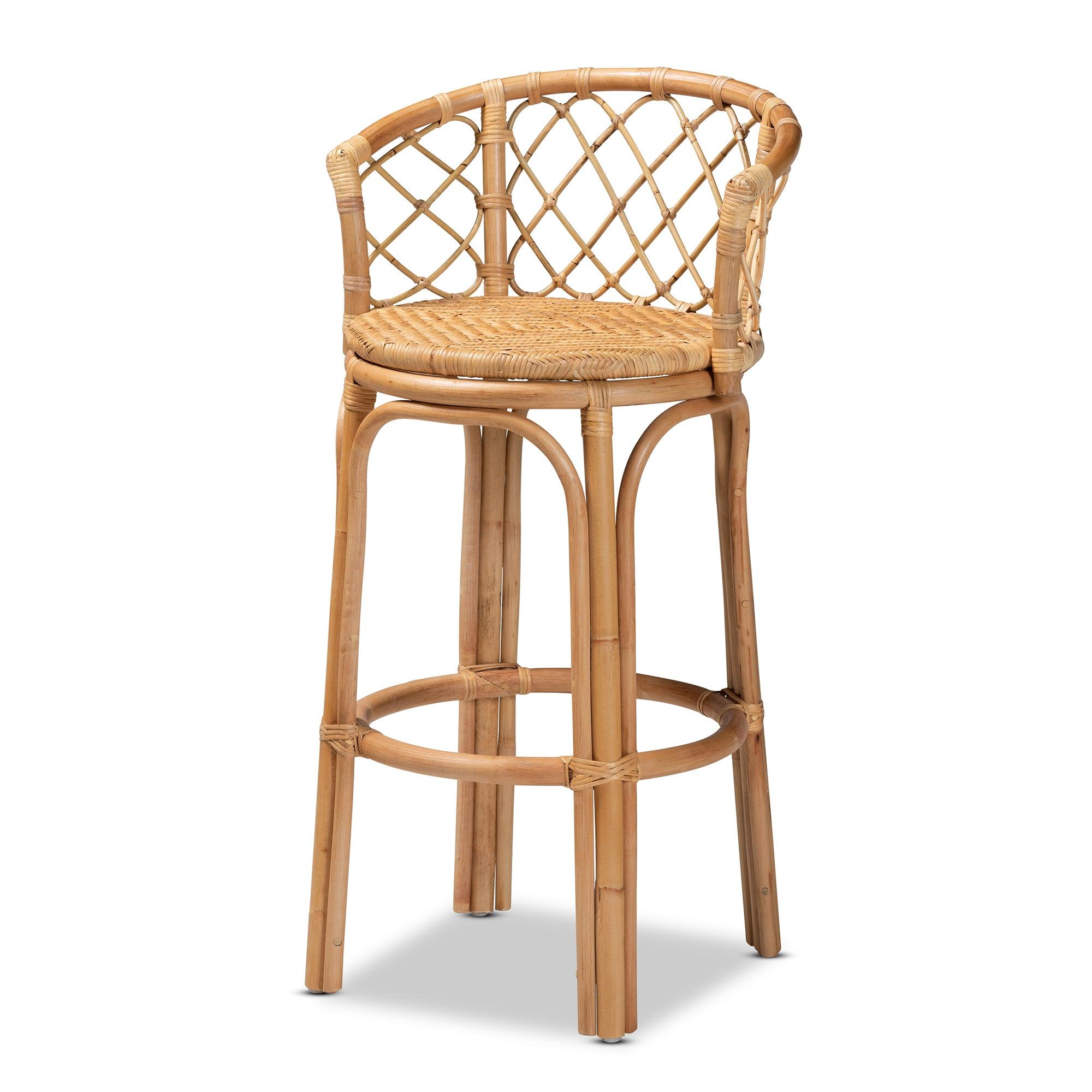 bali & pari Orchard Modern Bohemian Rattan Bar Stool