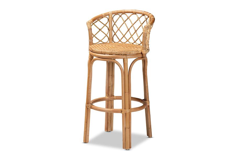 bali & pari Orchard Modern Bohemian Rattan Bar Stool