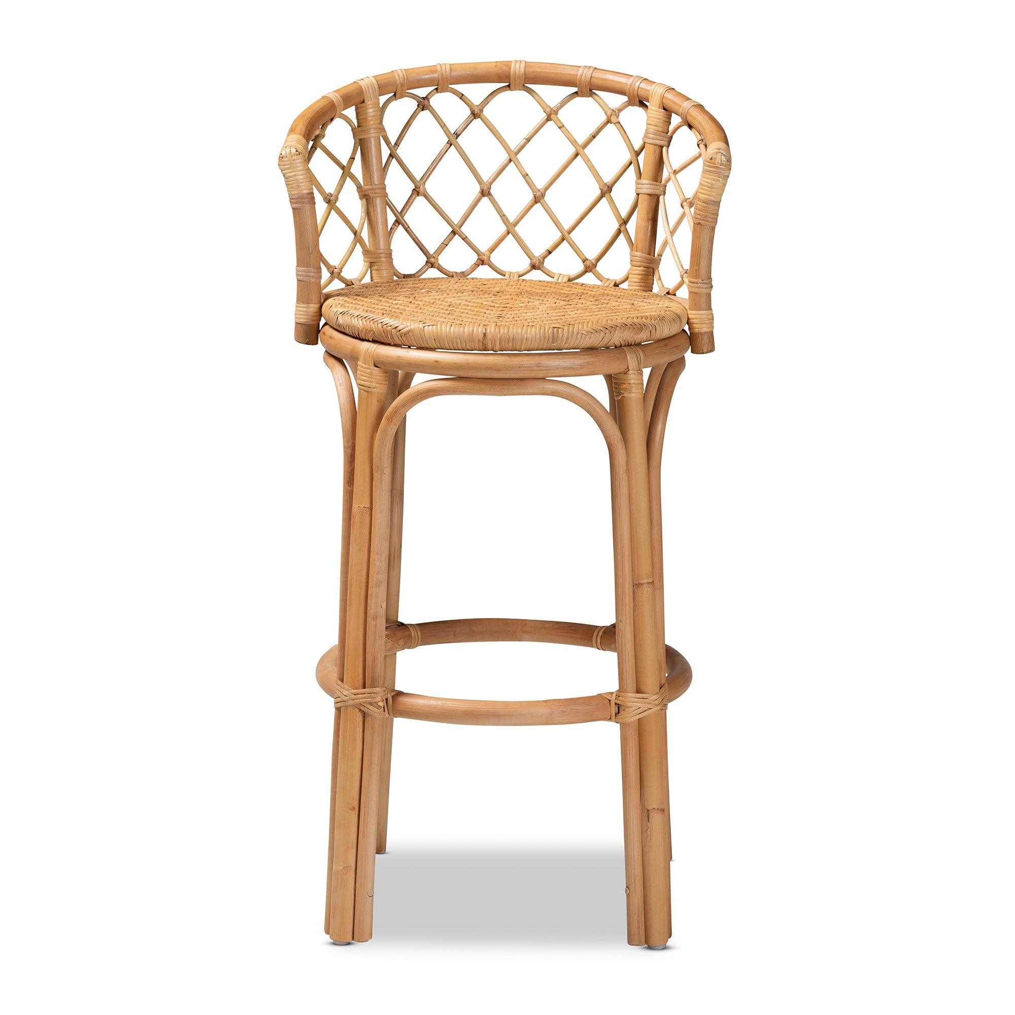 bali & pari Orchard Modern Bohemian Rattan Bar Stool