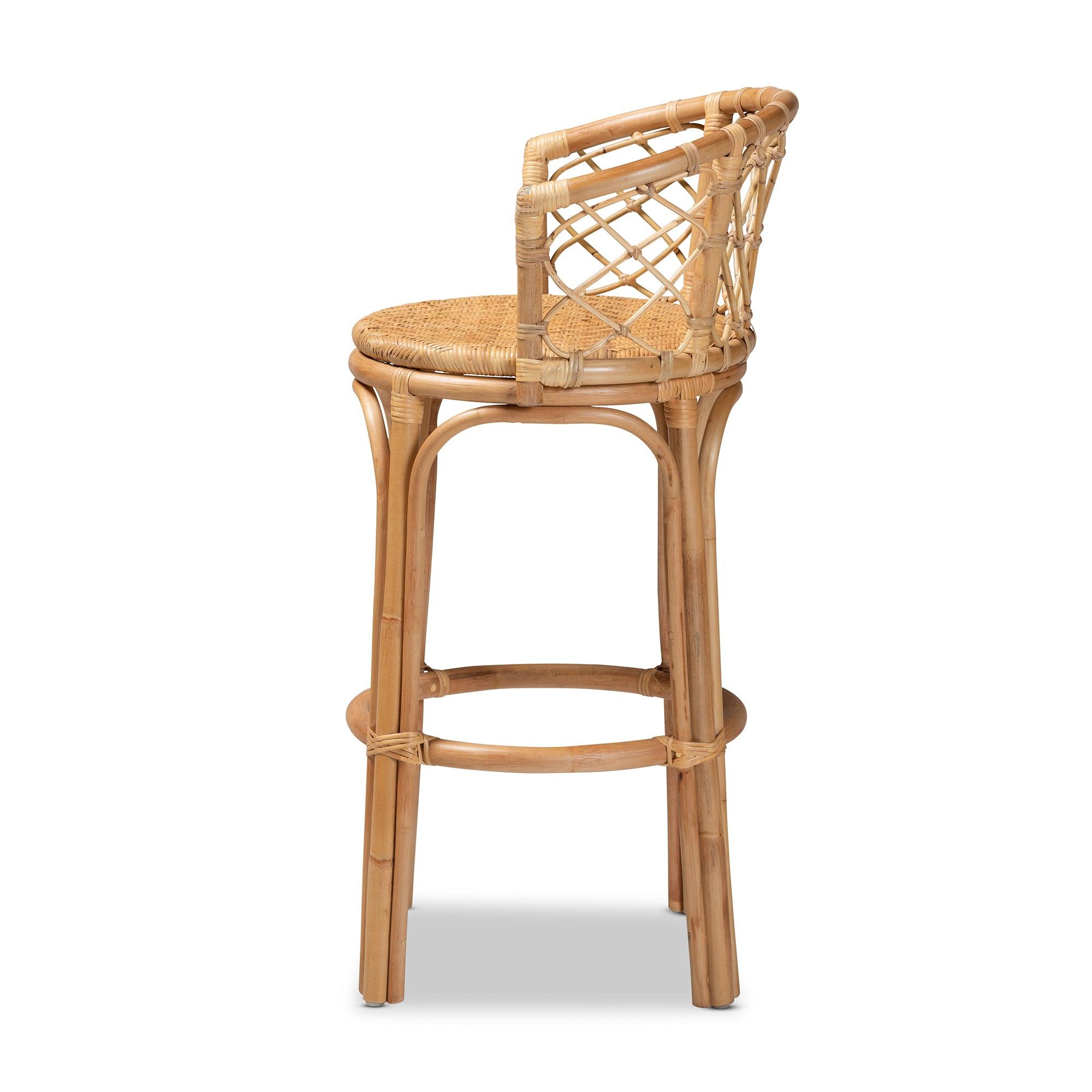 bali & pari Orchard Modern Bohemian Rattan Bar Stool