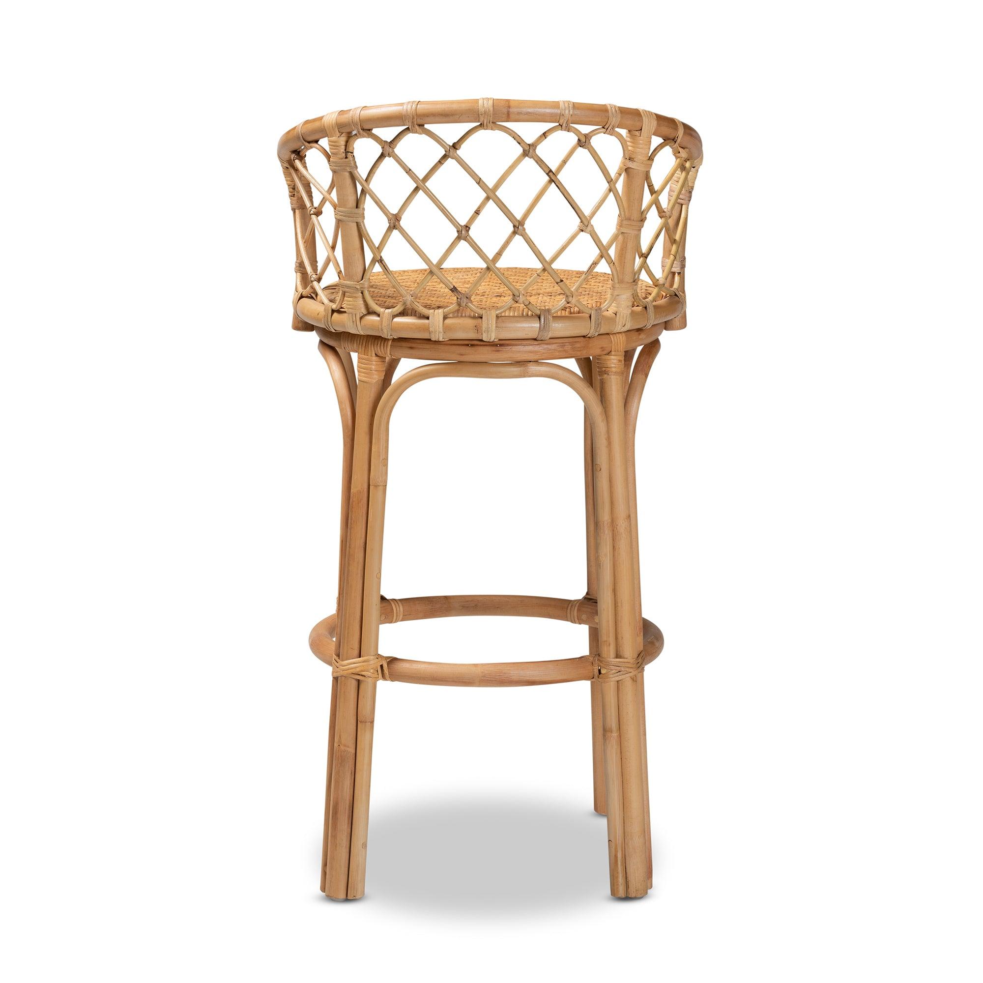 bali & pari Orchard Modern Bohemian Rattan Bar Stool