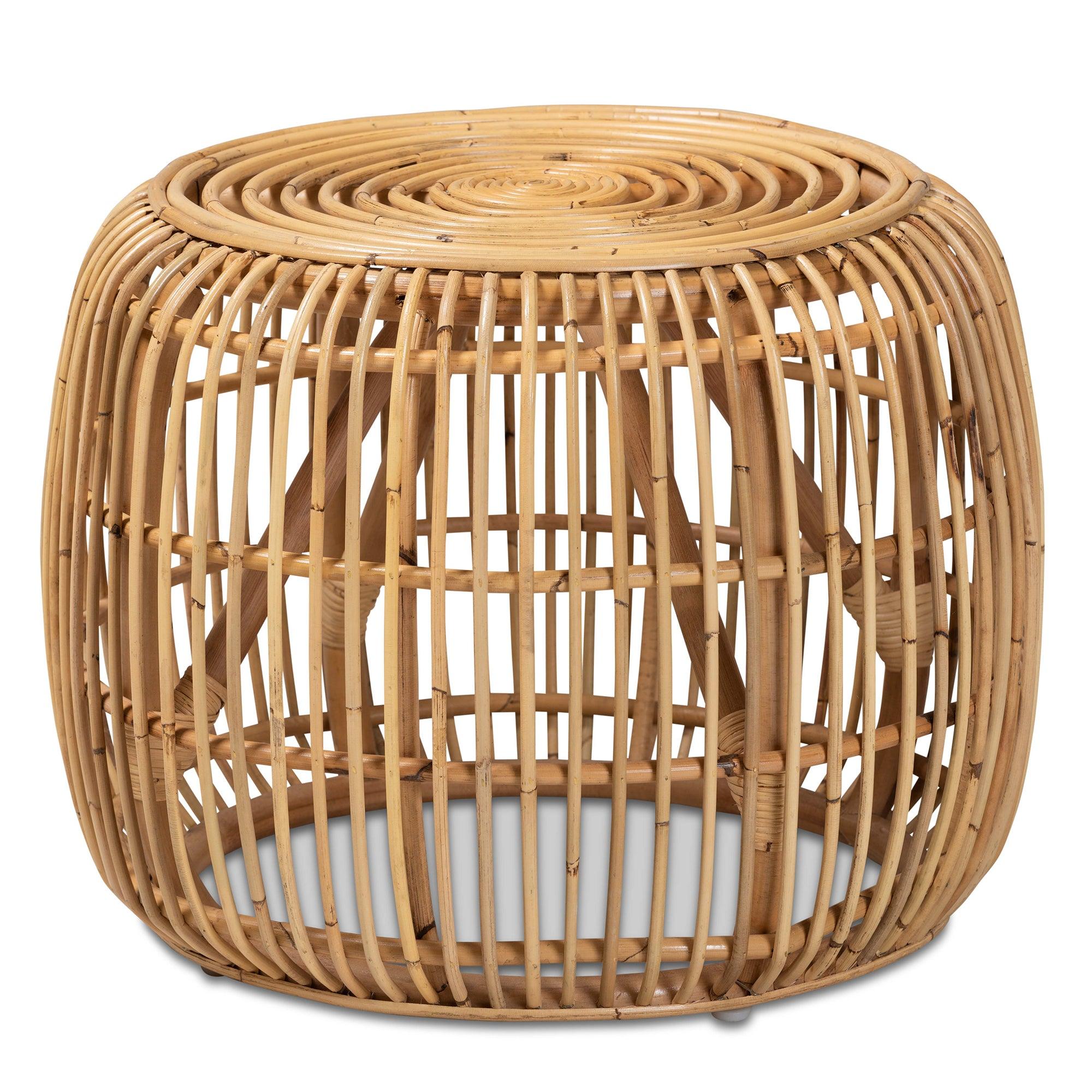 bali & pari Maverick Modern Bohemian Rattan End table