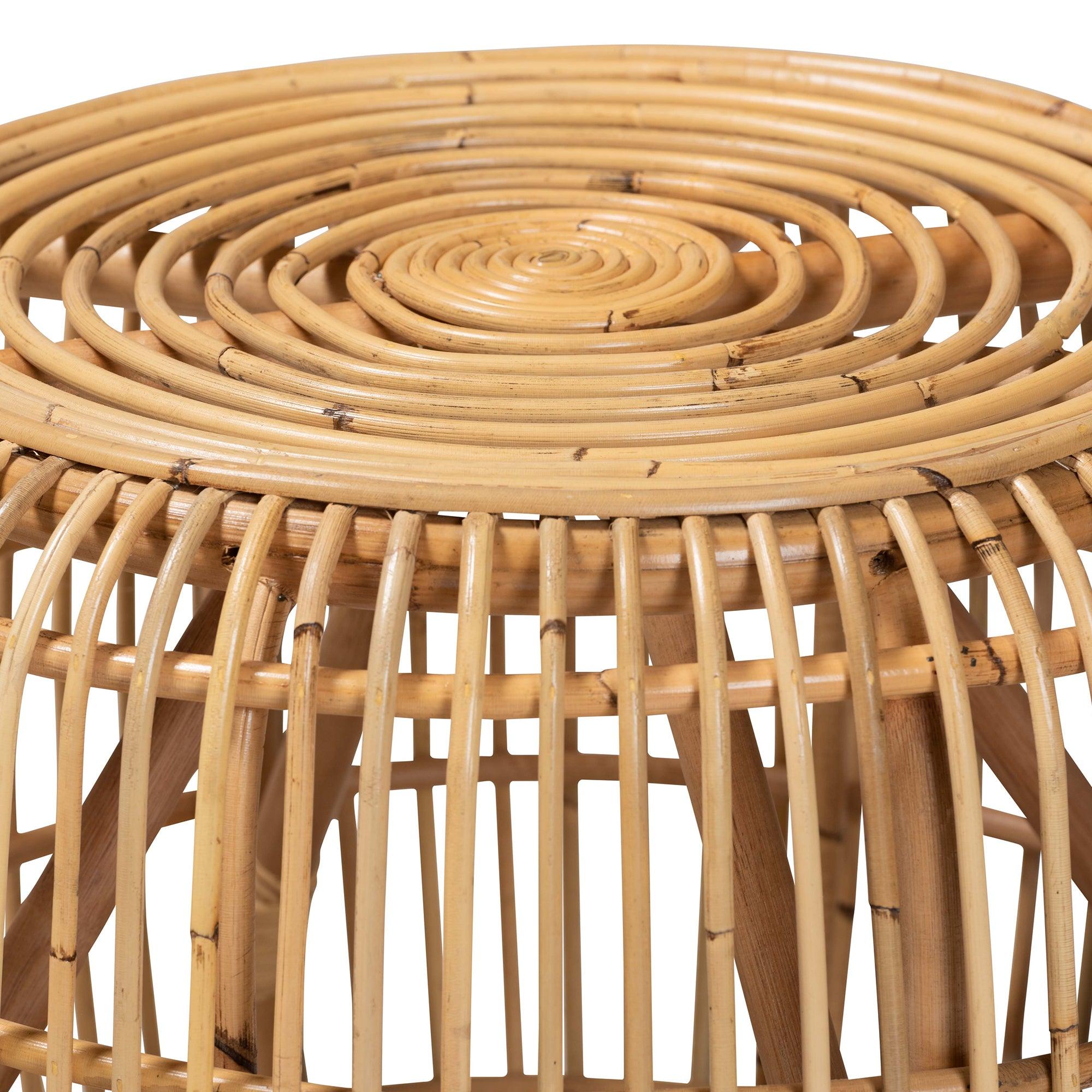 bali & pari Maverick Modern Bohemian Rattan End table