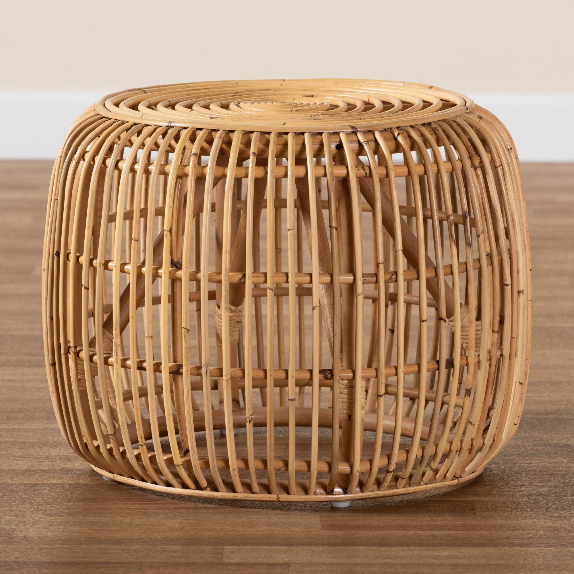 bali & pari Maverick Modern Bohemian Rattan End table