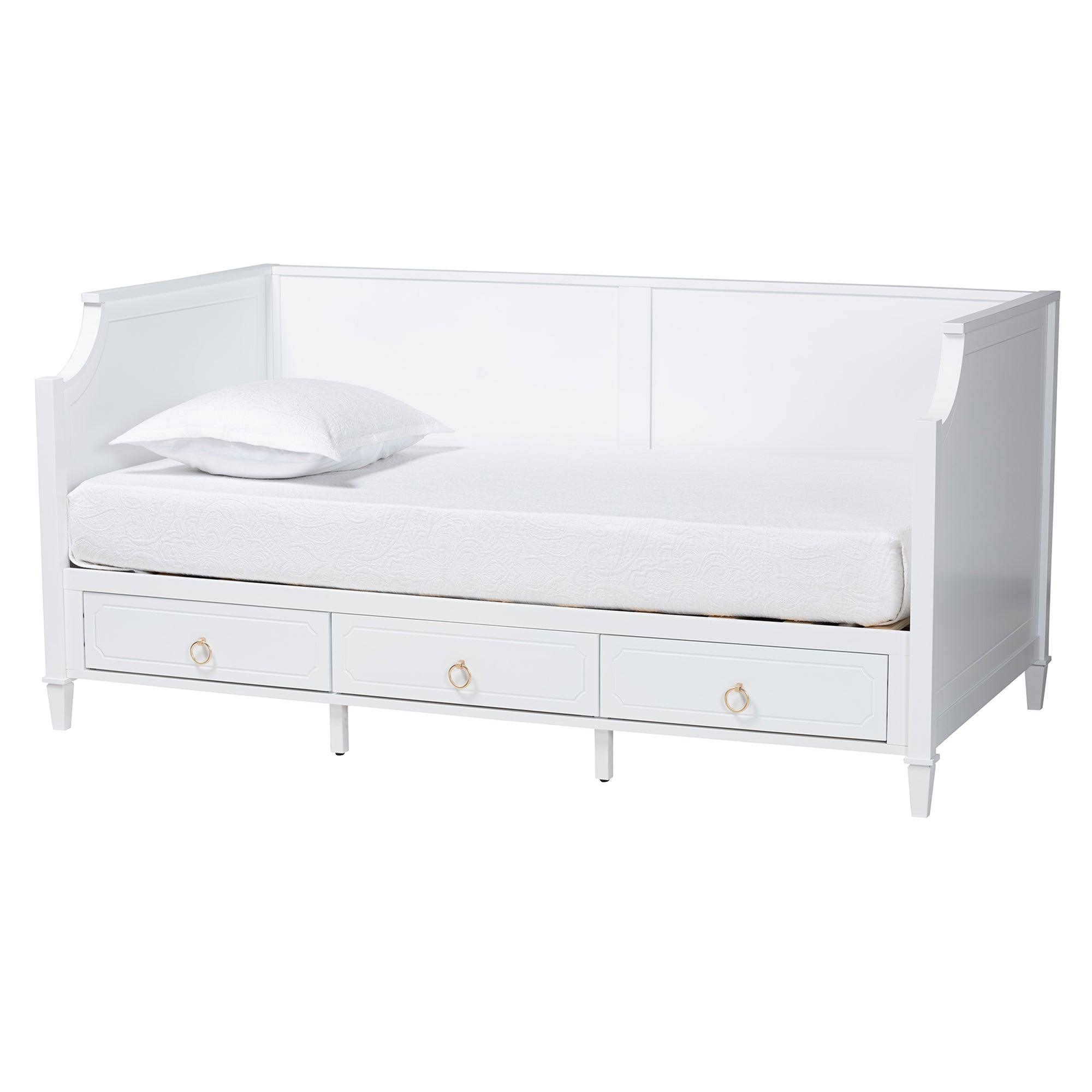 Lowri Classic and Traditional Finished Wood 3-Drawer Daybed