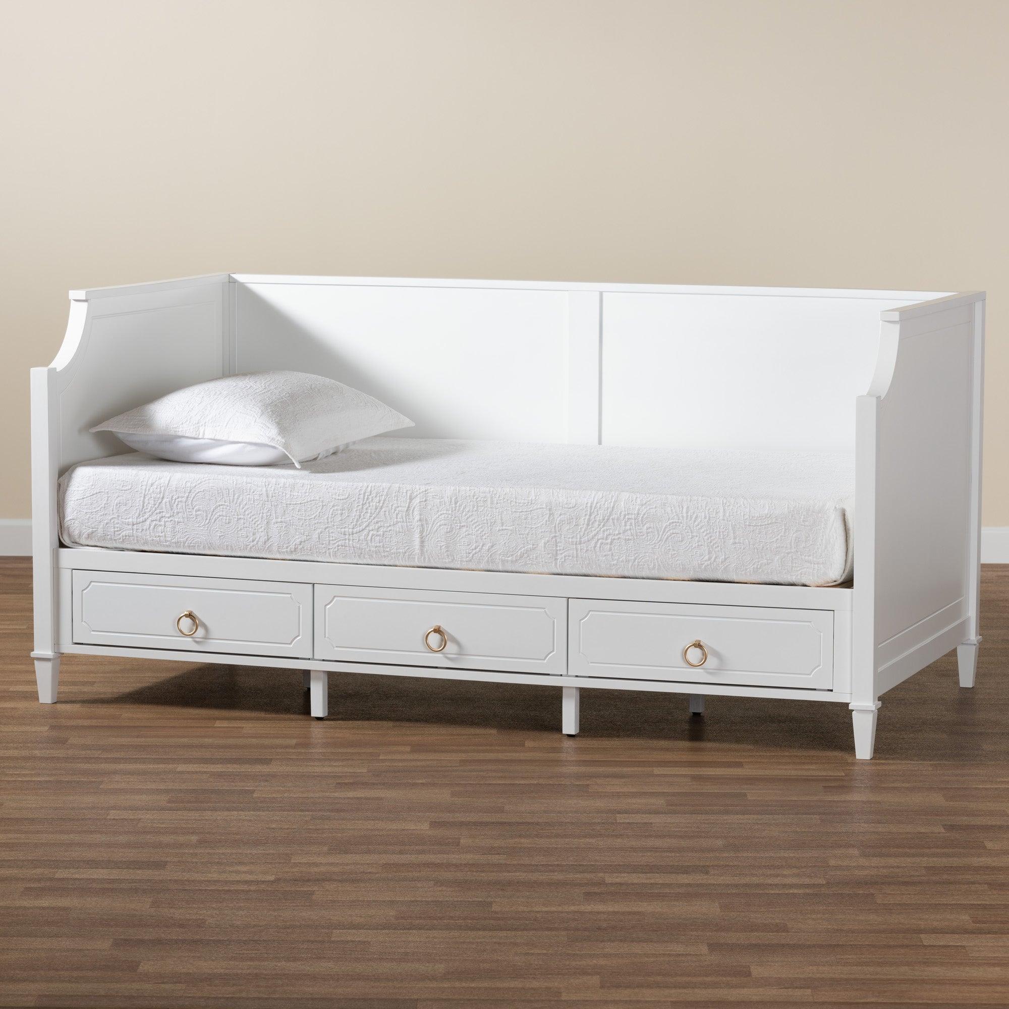 Lowri Classic and Traditional Finished Wood 3-Drawer Daybed