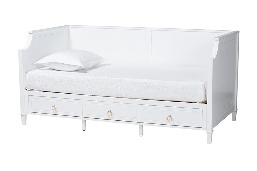 Lowri Classic and Traditional Finished Wood 3-Drawer Daybed