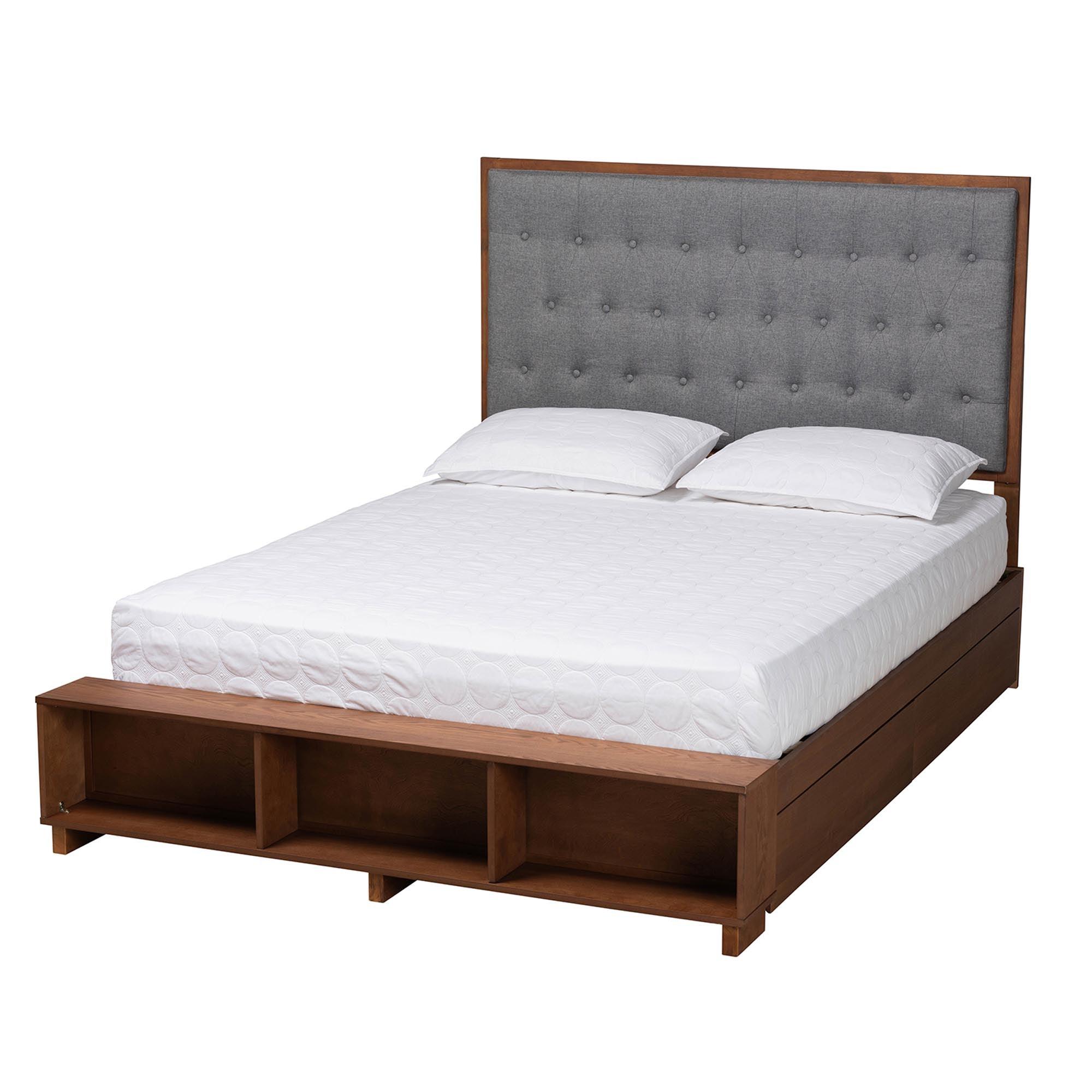 Jalie Classic Transitional Fabric and Finished Wood Platform Storage Bed