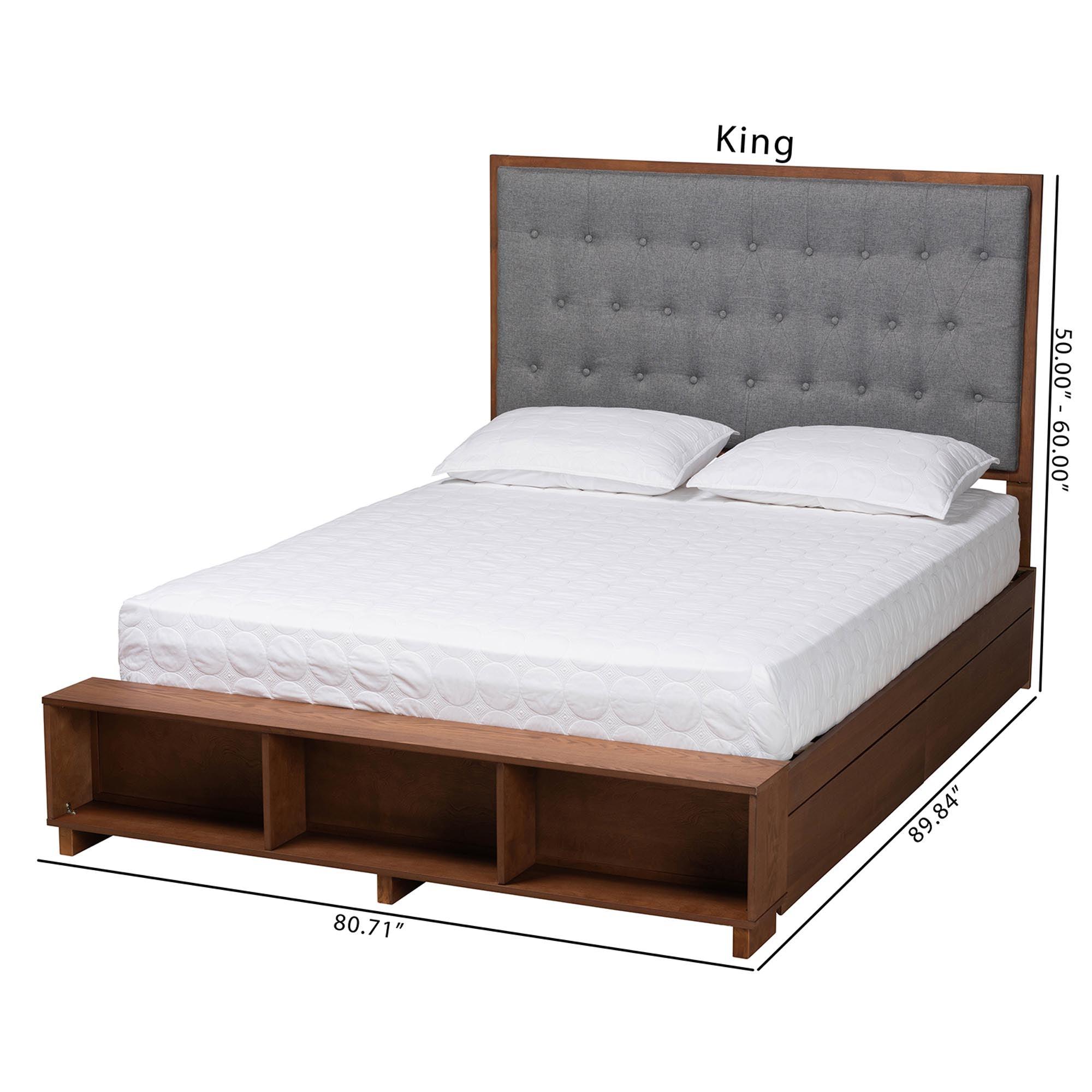 Jalie Classic Transitional Fabric and Finished Wood Platform Storage Bed