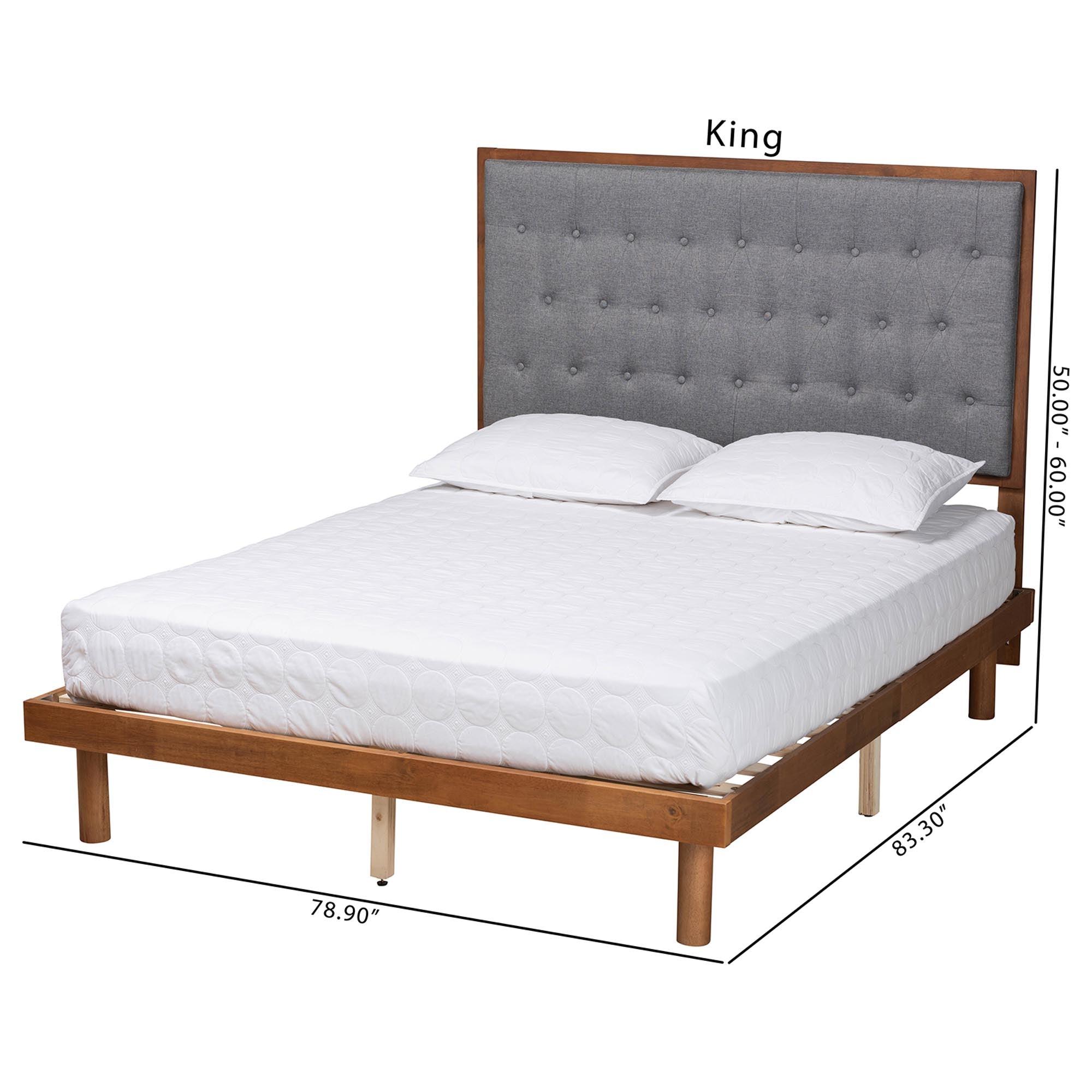 Bellini Classic and Traditional Fabric and Finished Wood Platform Bed