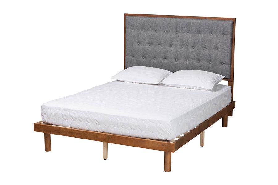 Bellini Classic and Traditional Fabric and Finished Wood Platform Bed