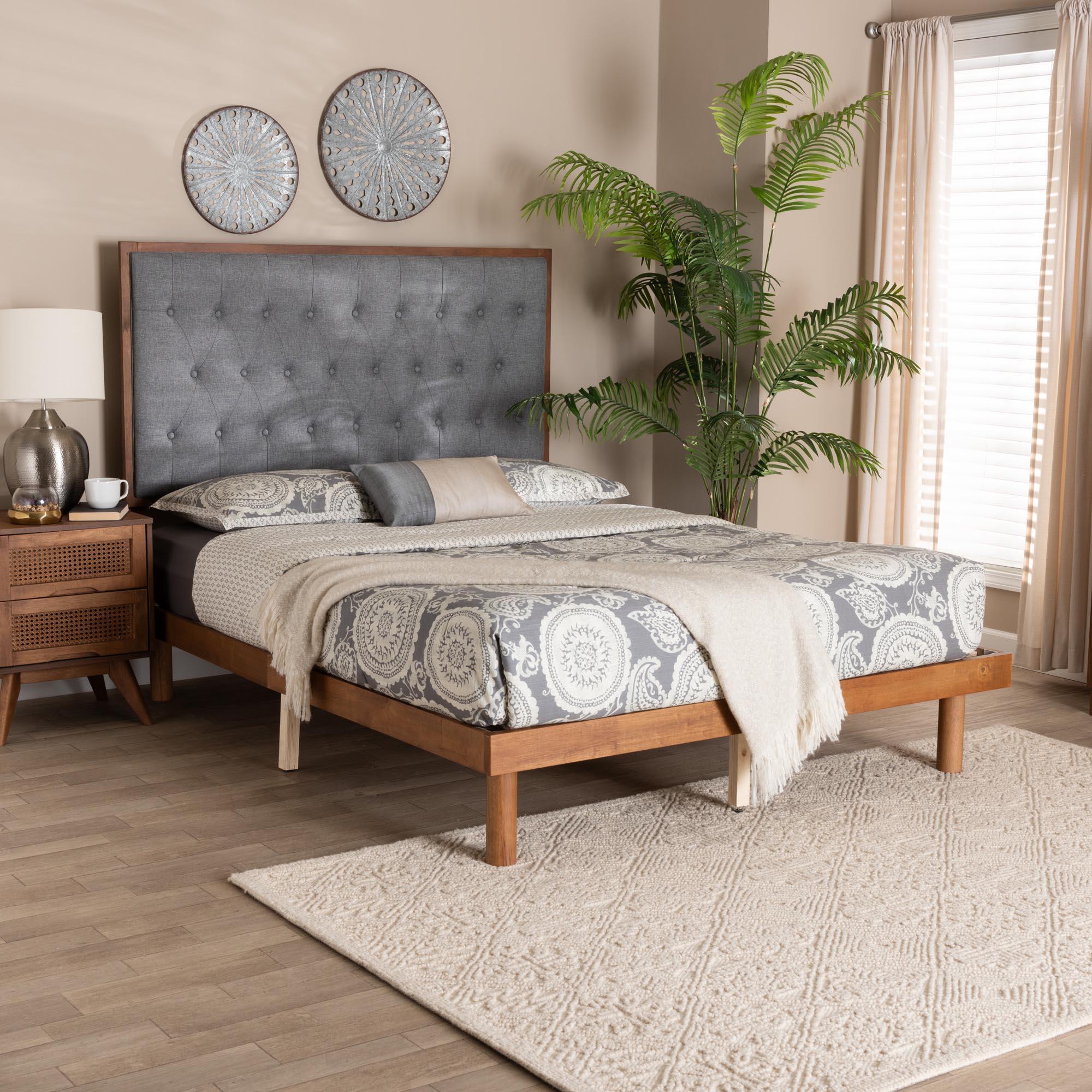 Bellini Classic and Traditional Fabric and Finished Wood Platform Bed