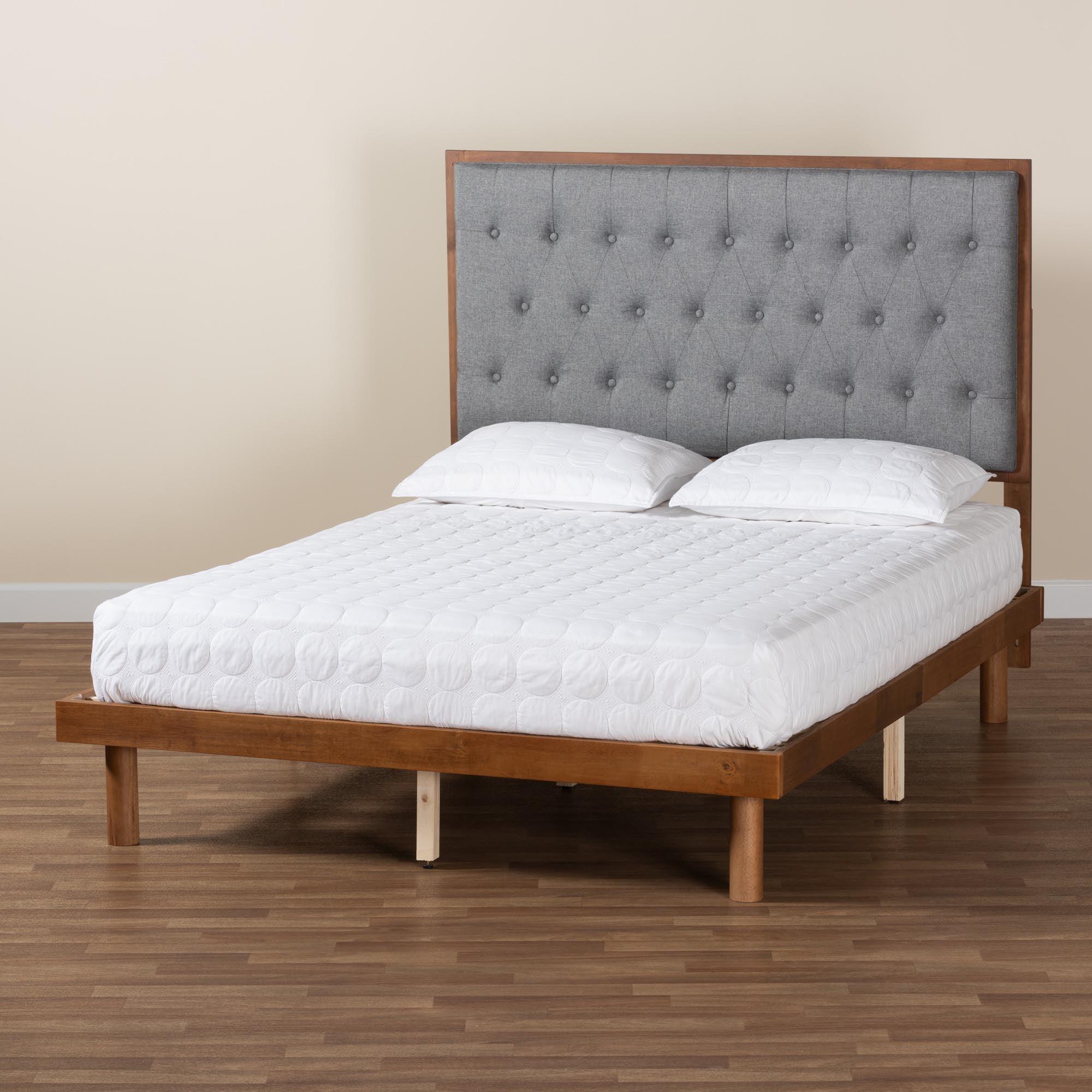 Bellini Classic and Traditional Fabric and Finished Wood Platform Bed