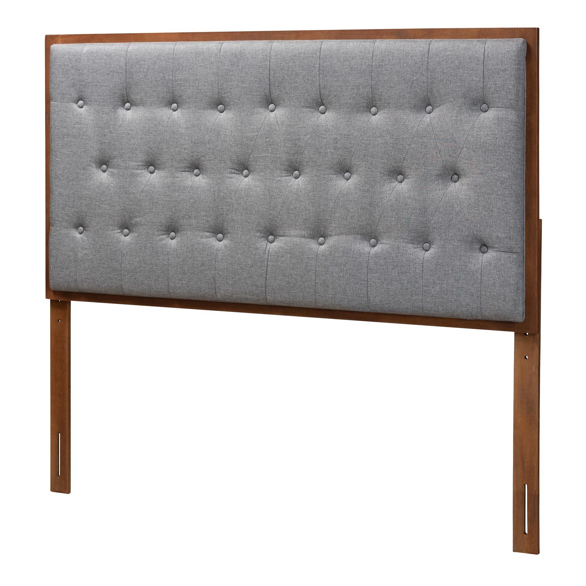 Harumi Classic and Traditional Fabric and Finished Wood size Headboard