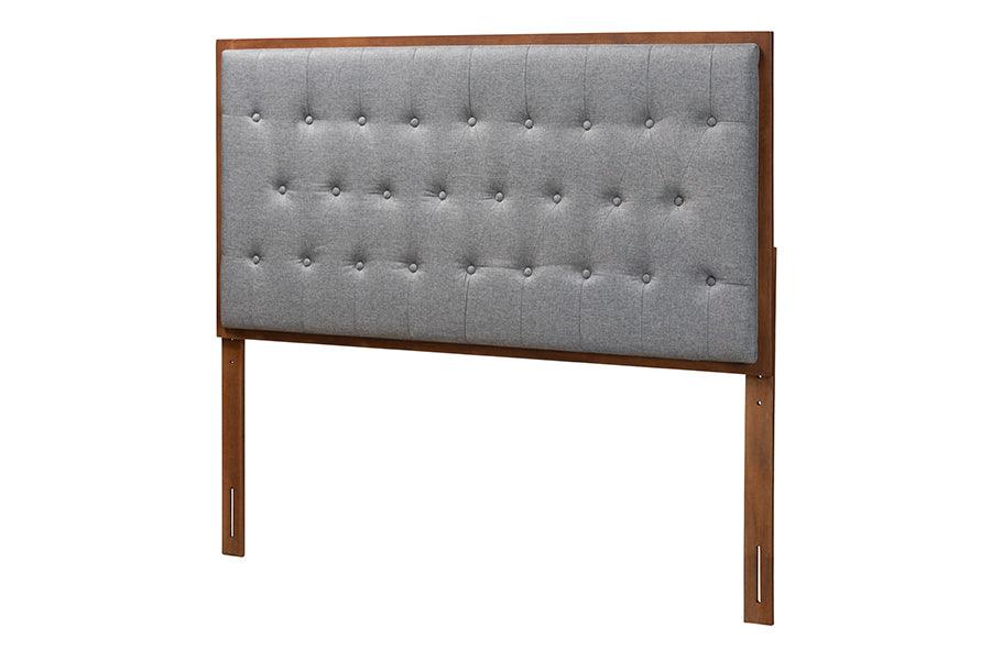 Harumi Classic and Traditional Fabric and Finished Wood size Headboard