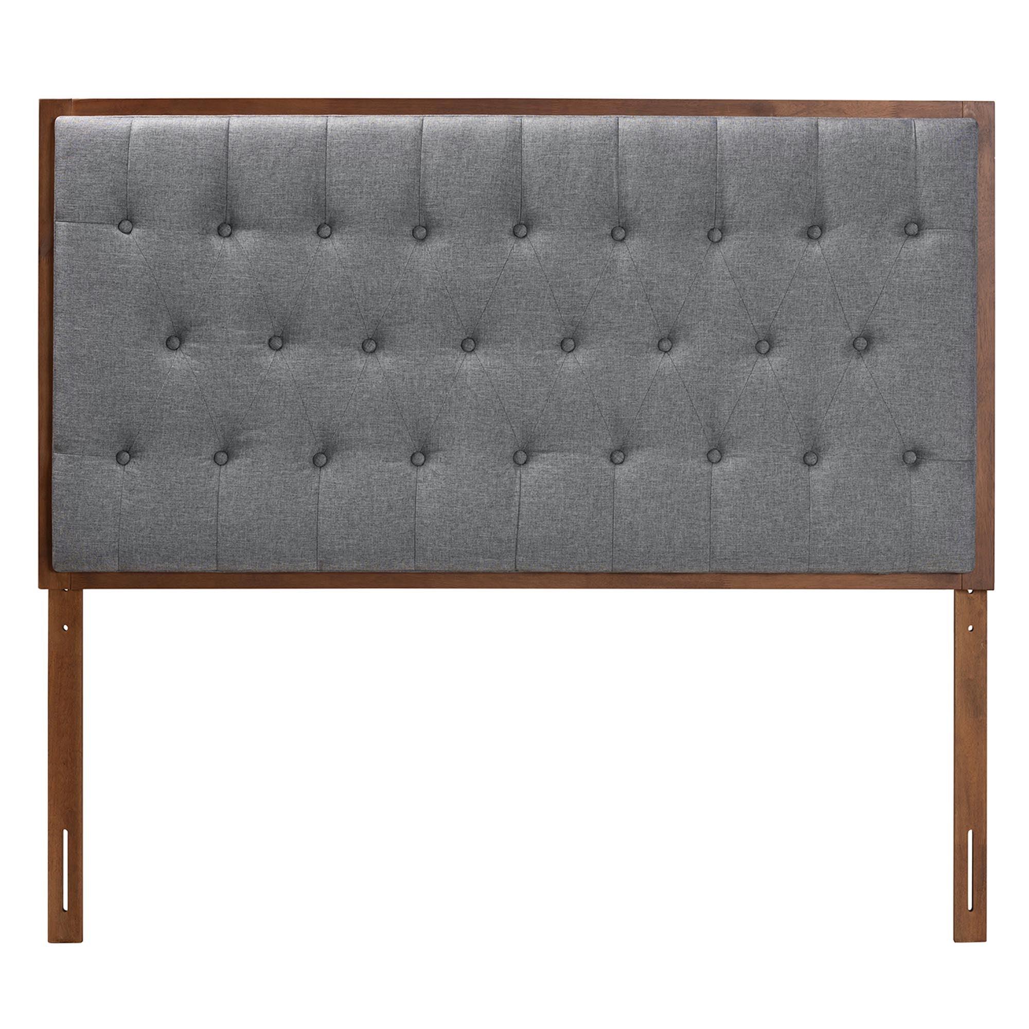 Harumi Classic and Traditional Fabric and Finished Wood size Headboard