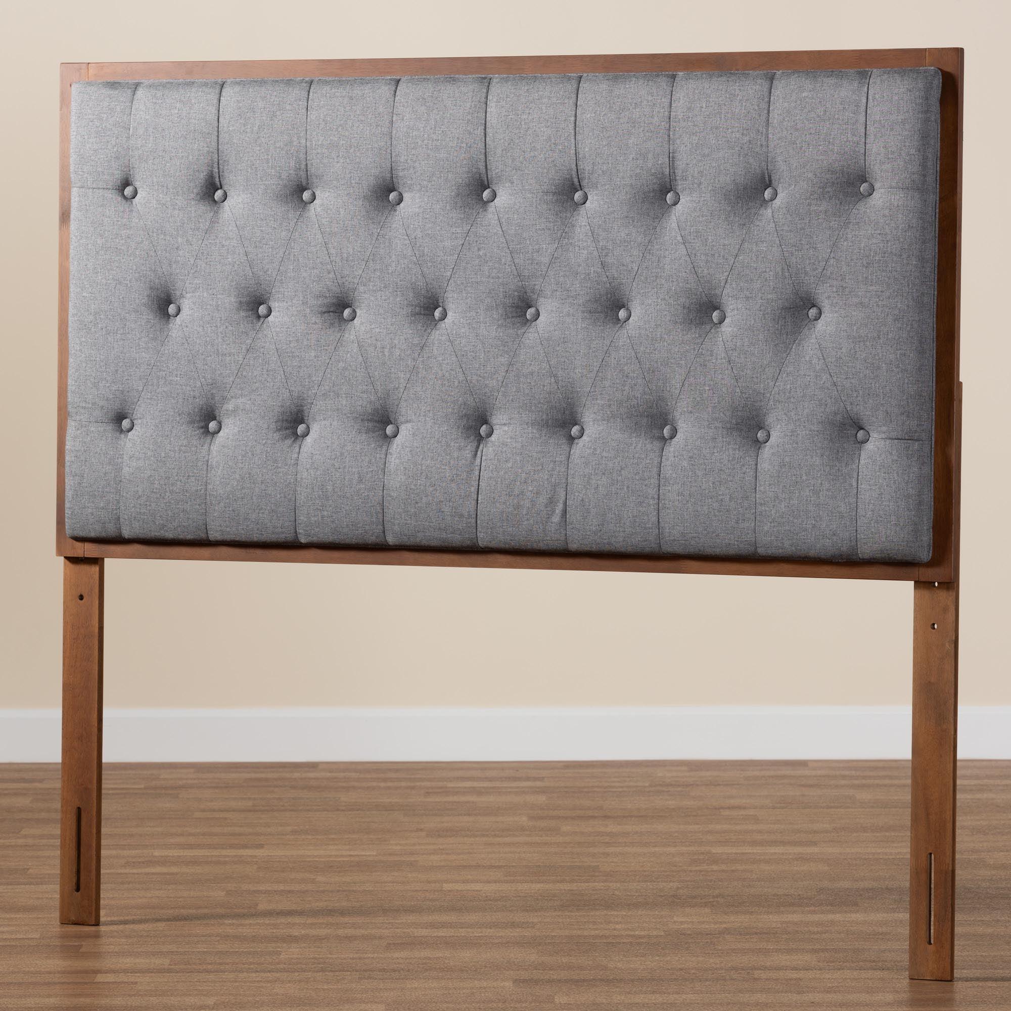 Harumi Classic and Traditional Fabric and Finished Wood size Headboard