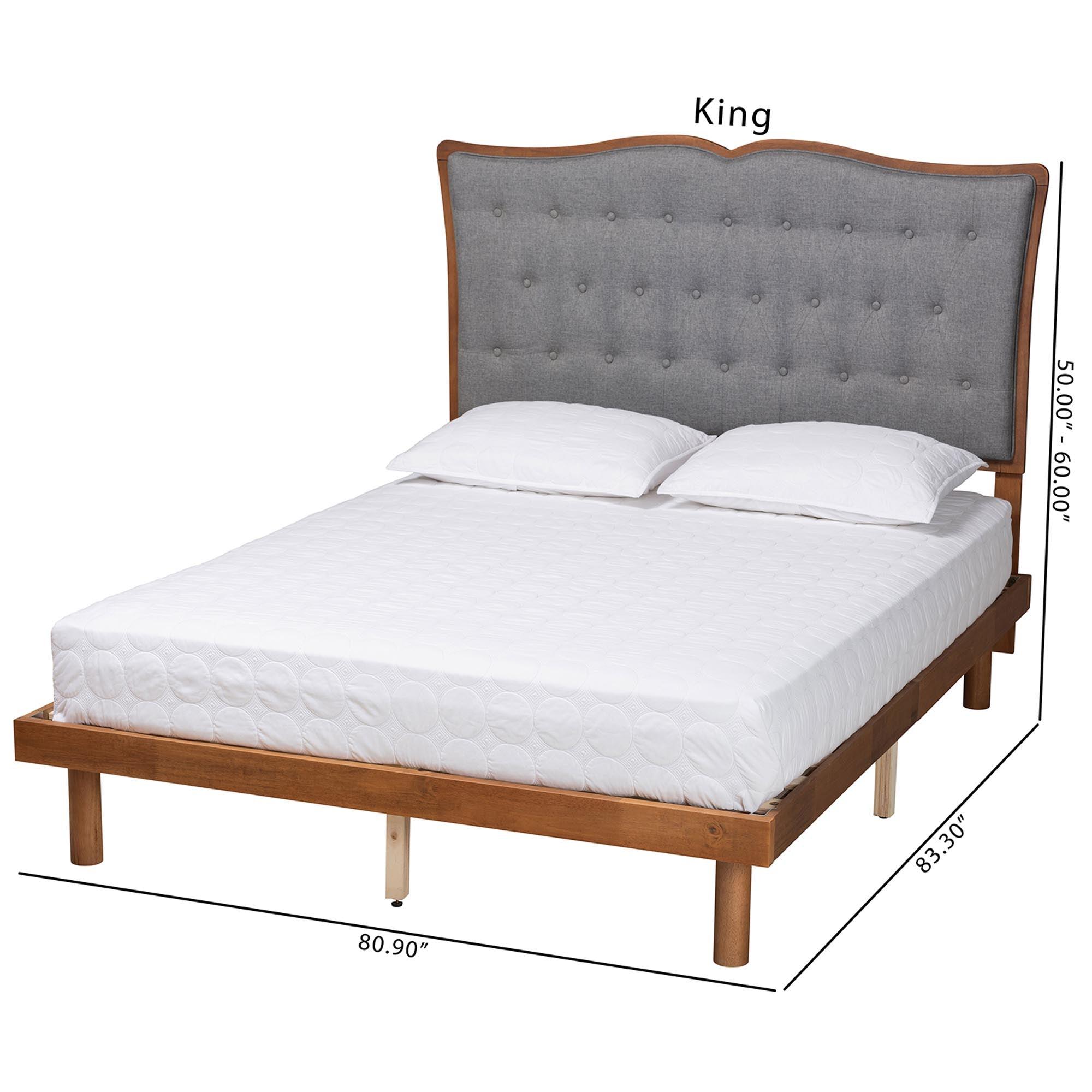 Elitia Classic and Traditional Fabric and Finished Wood Platform Bed