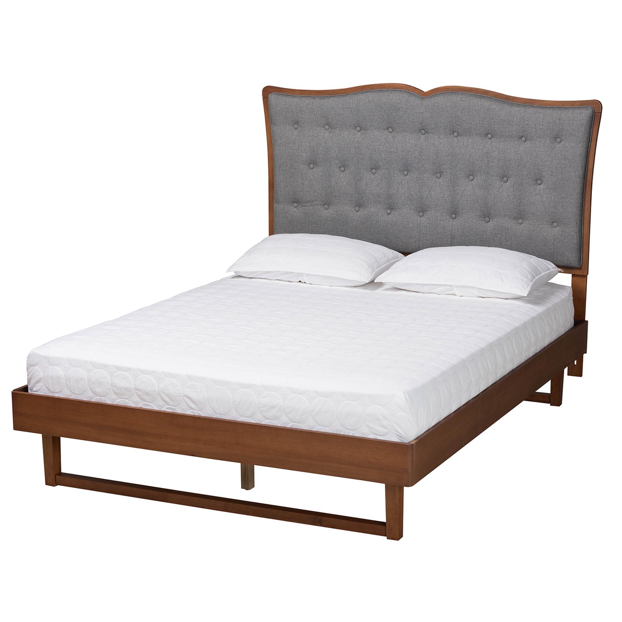 Padilla Classic and Traditional Fabric and Finished Wood Platform Bed