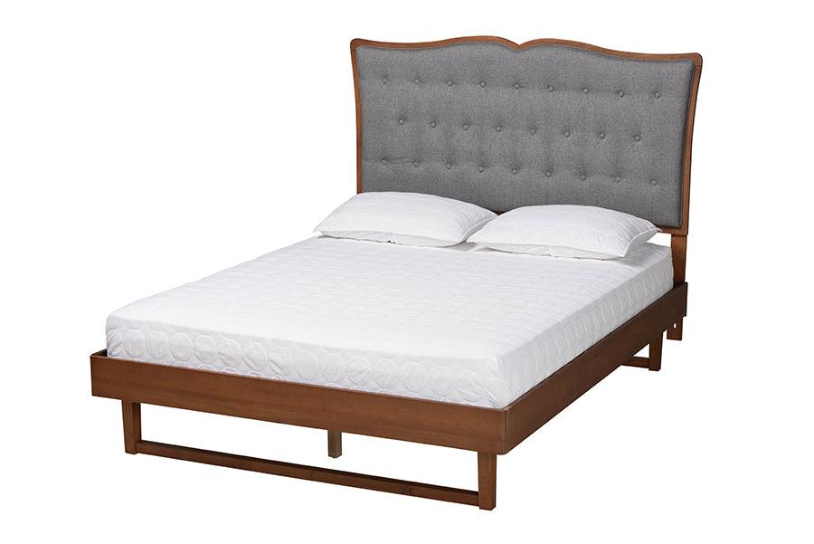 Padilla Classic and Traditional Fabric and Finished Wood Platform Bed