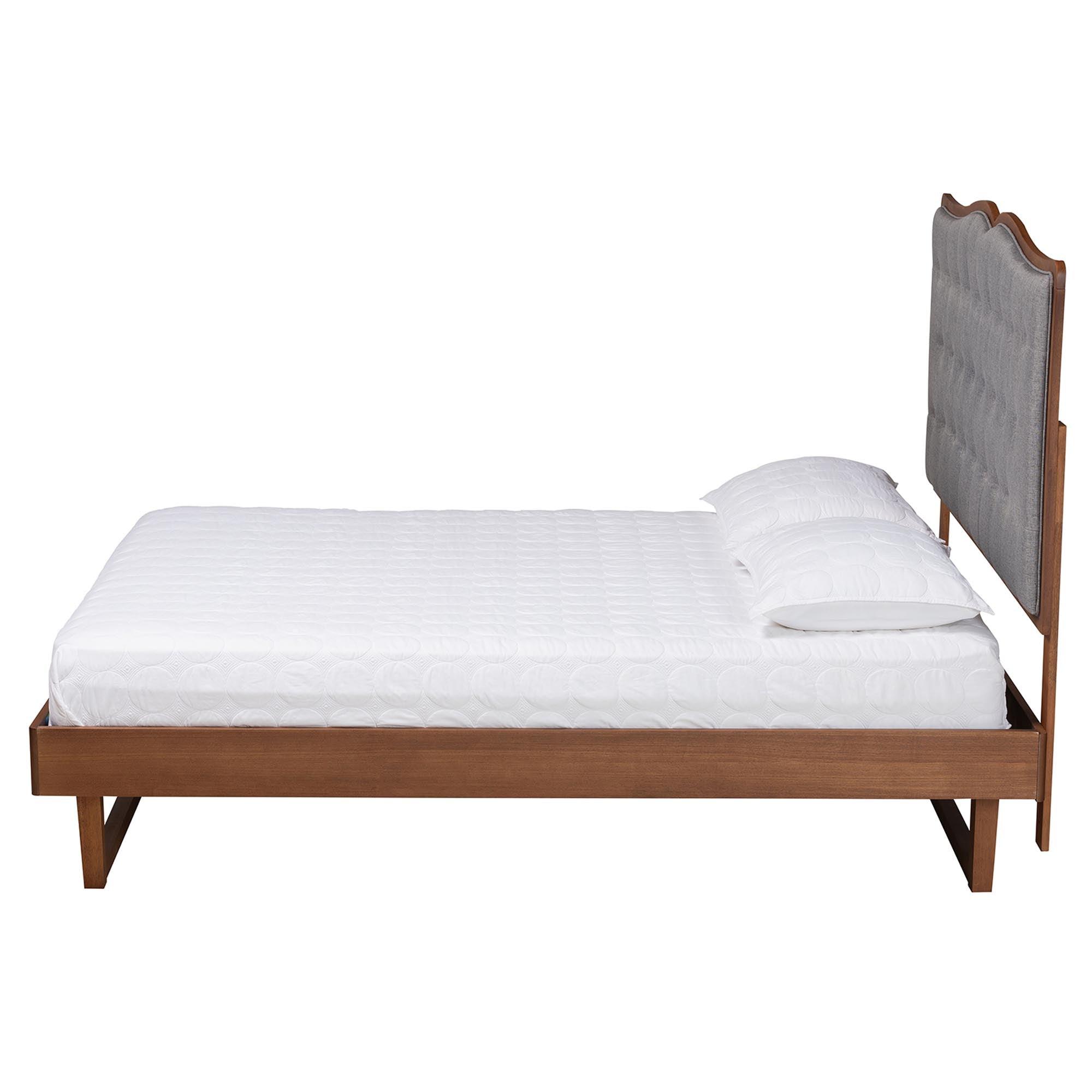 Padilla Classic and Traditional Fabric and Finished Wood Platform Bed