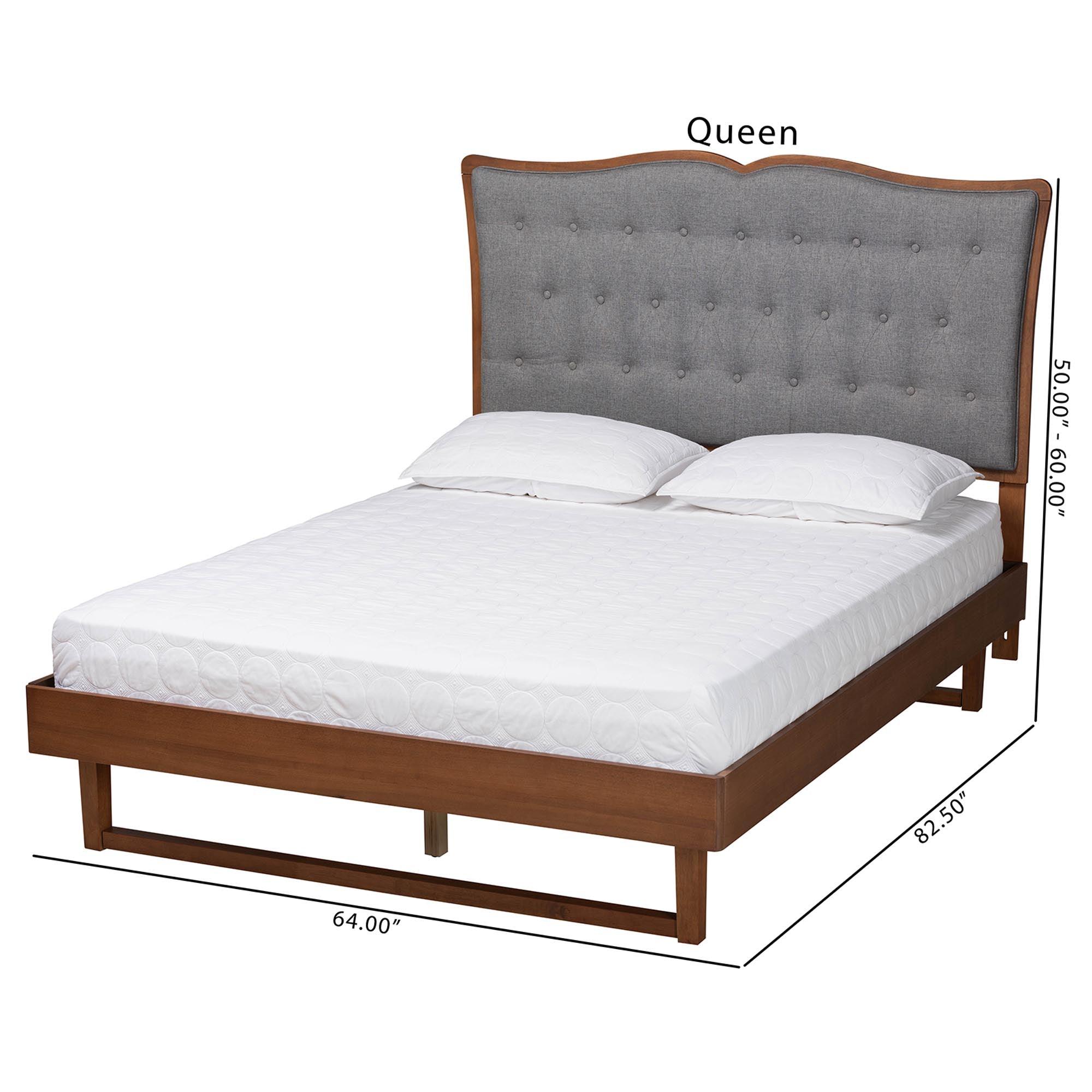 Padilla Classic and Traditional Fabric and Finished Wood Platform Bed