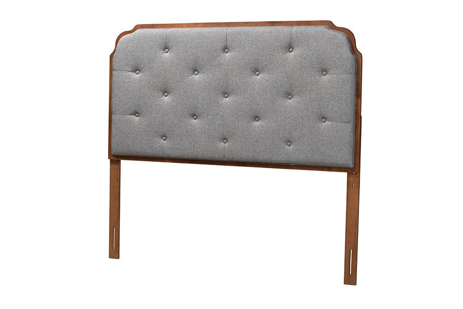 Shanti Classic and Traditional Fabric and Finished Wood Headboard