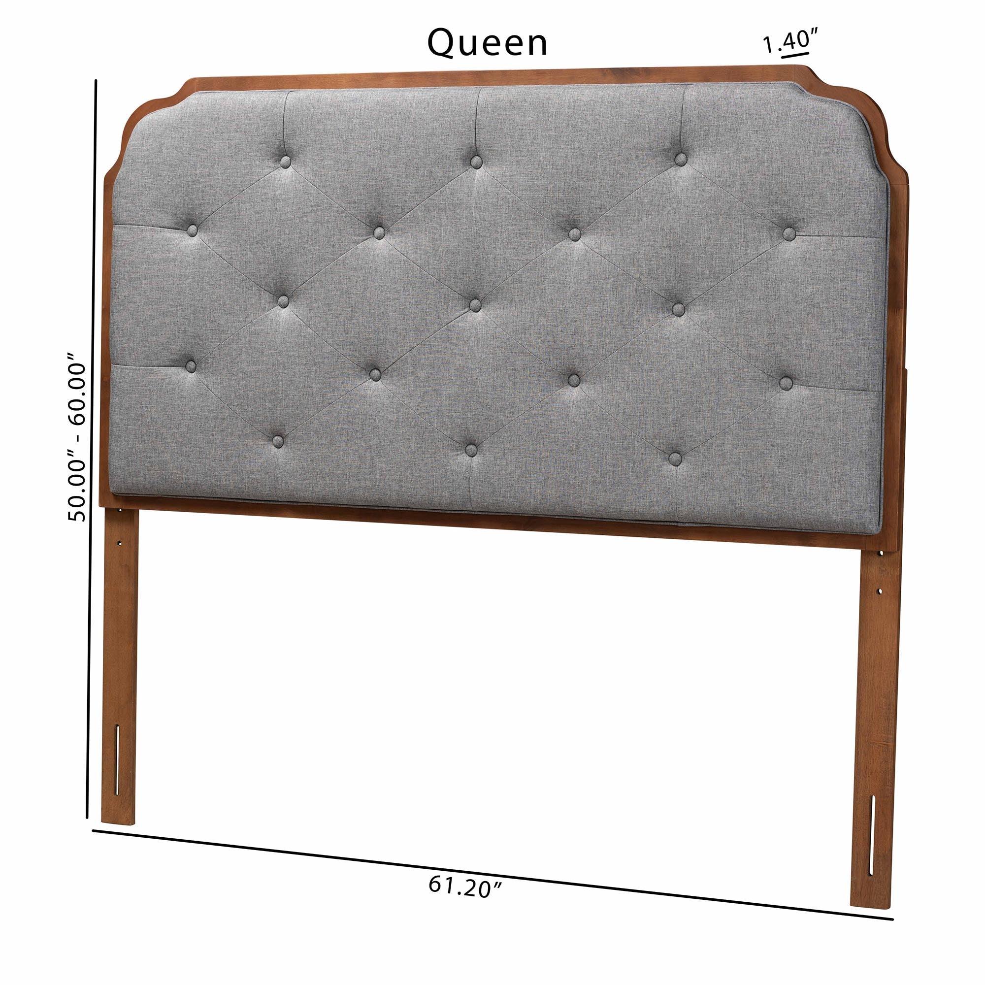 Shanti Classic and Traditional Fabric and Finished Wood Headboard