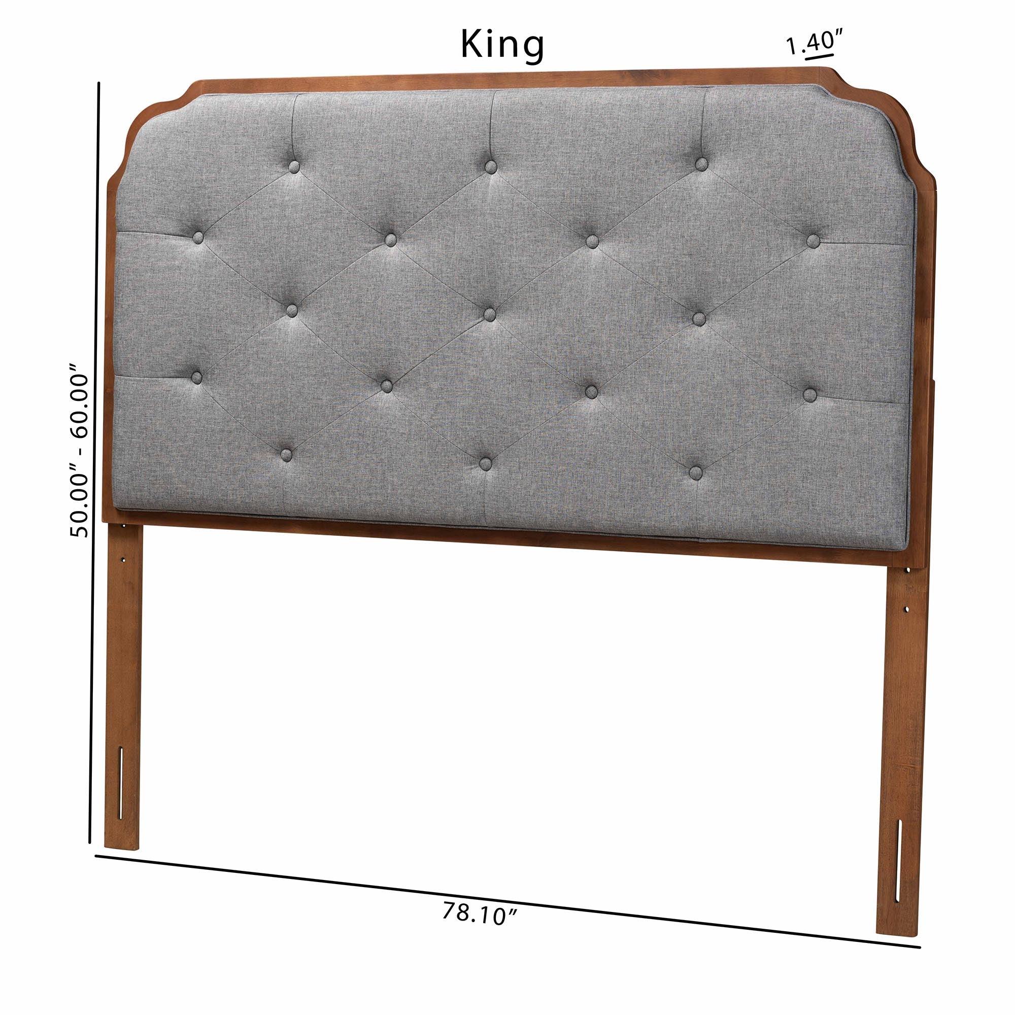 Shanti Classic and Traditional Fabric and Finished Wood Headboard