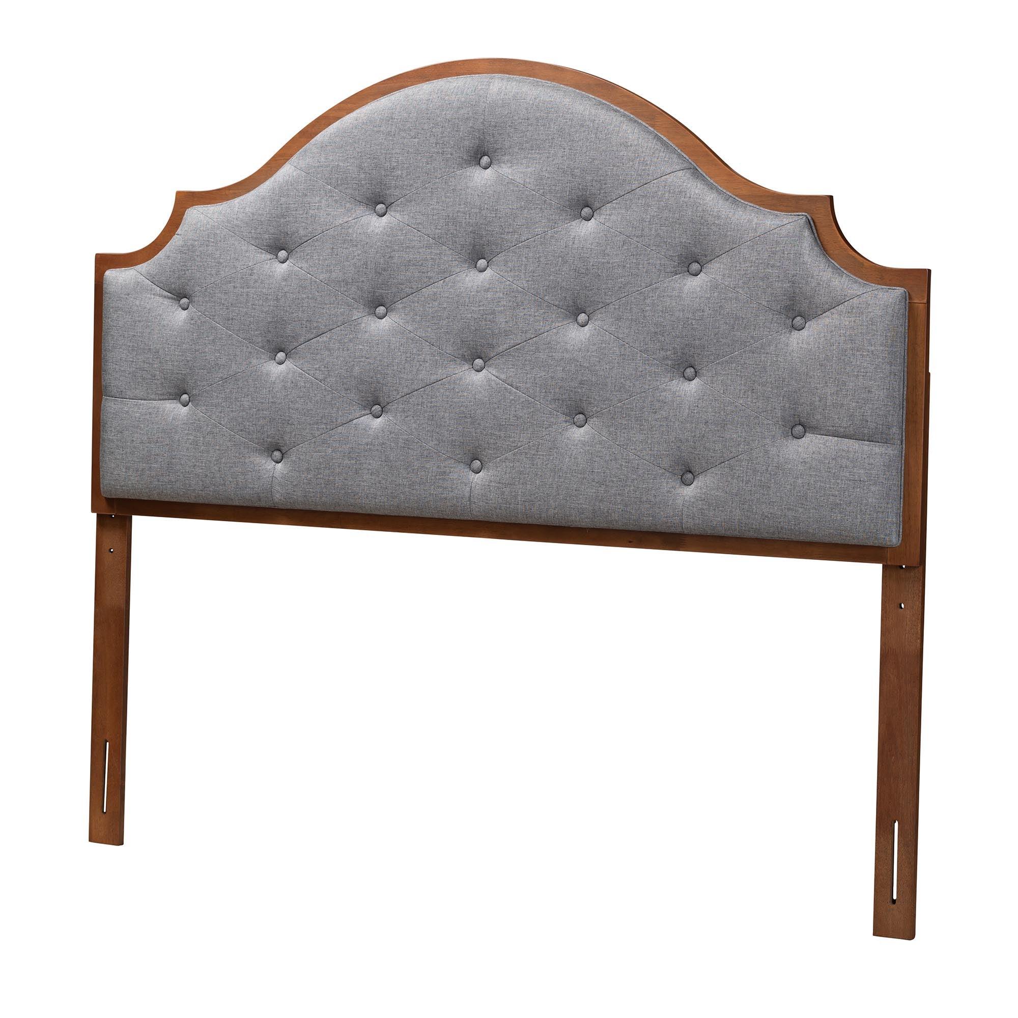 Premala Classic and Traditional Fabric and Finished Wood Headboard