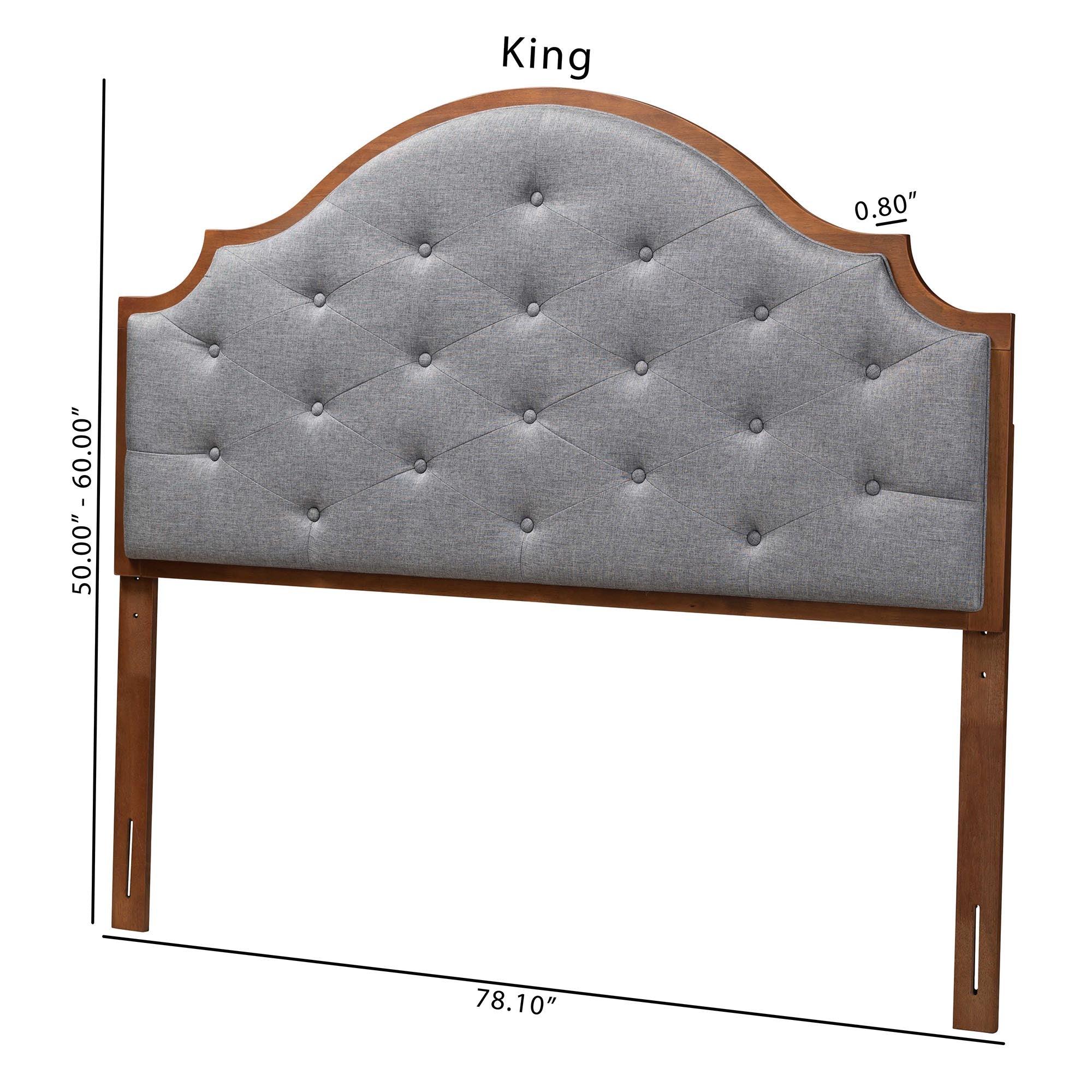 Premala Classic and Traditional Fabric and Finished Wood Headboard