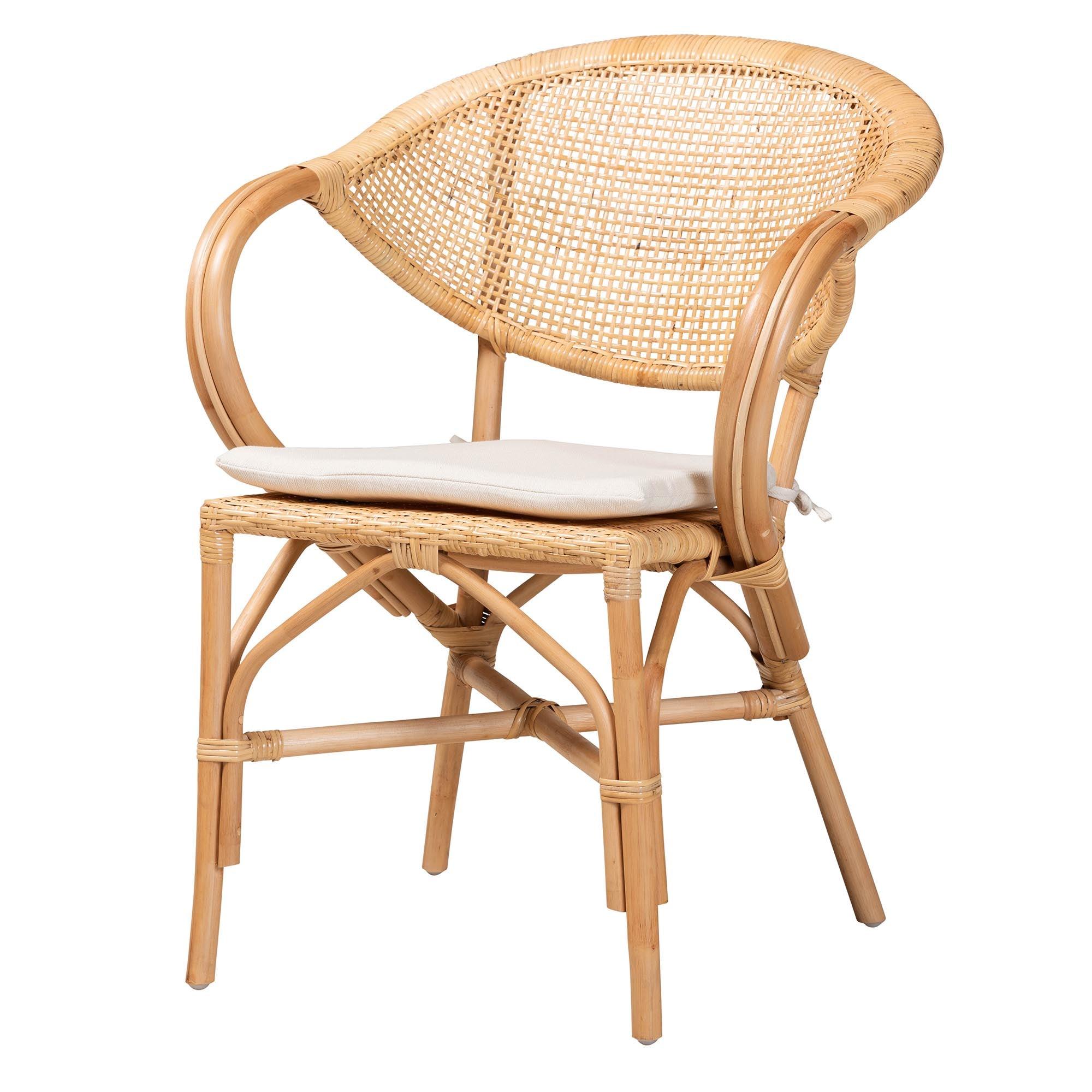 bali & pari Varick Modern Bohemian Finished Rattan Dining Chair