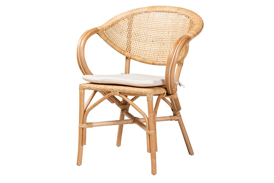 bali & pari Varick Modern Bohemian Finished Rattan Dining Chair