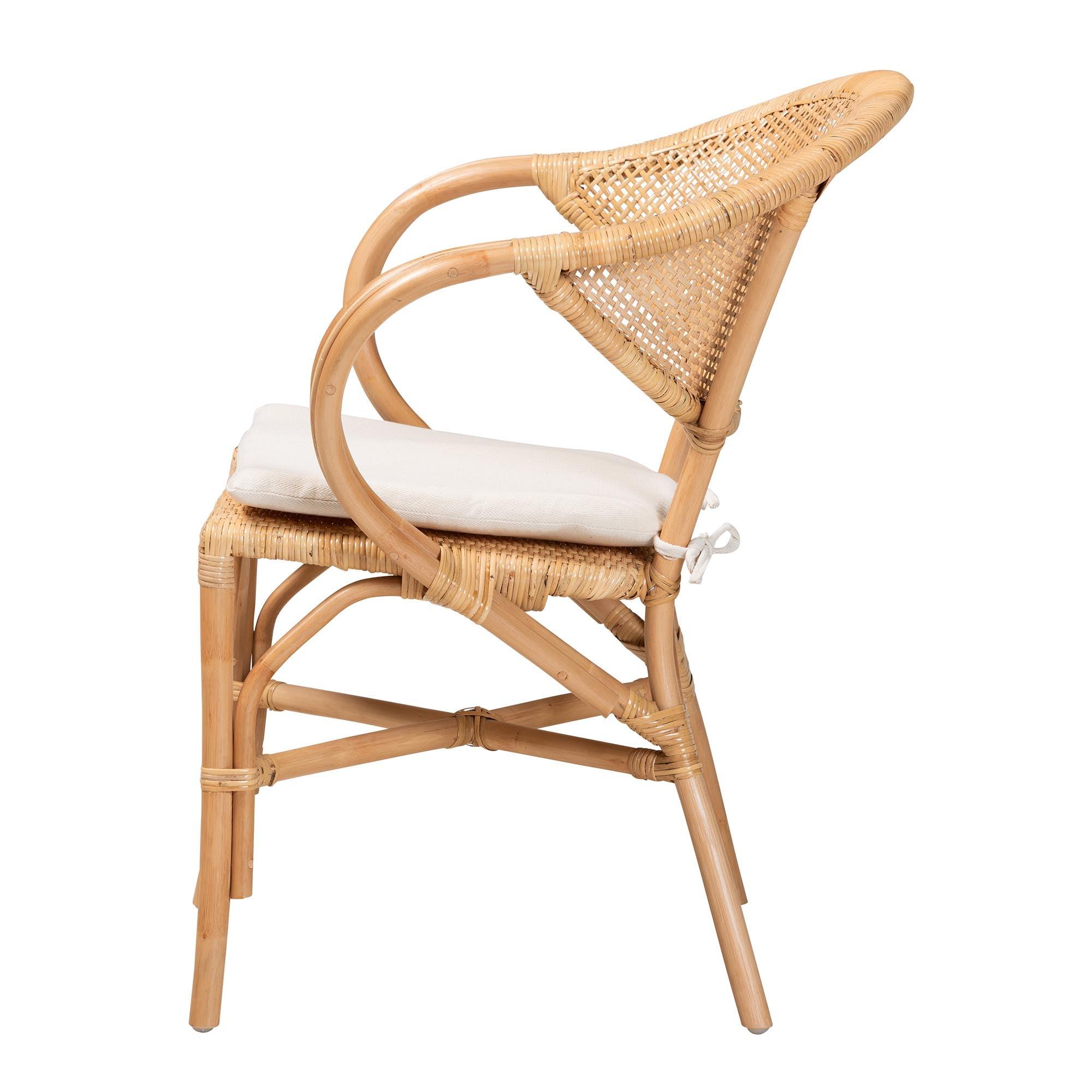 bali & pari Varick Modern Bohemian Finished Rattan Dining Chair