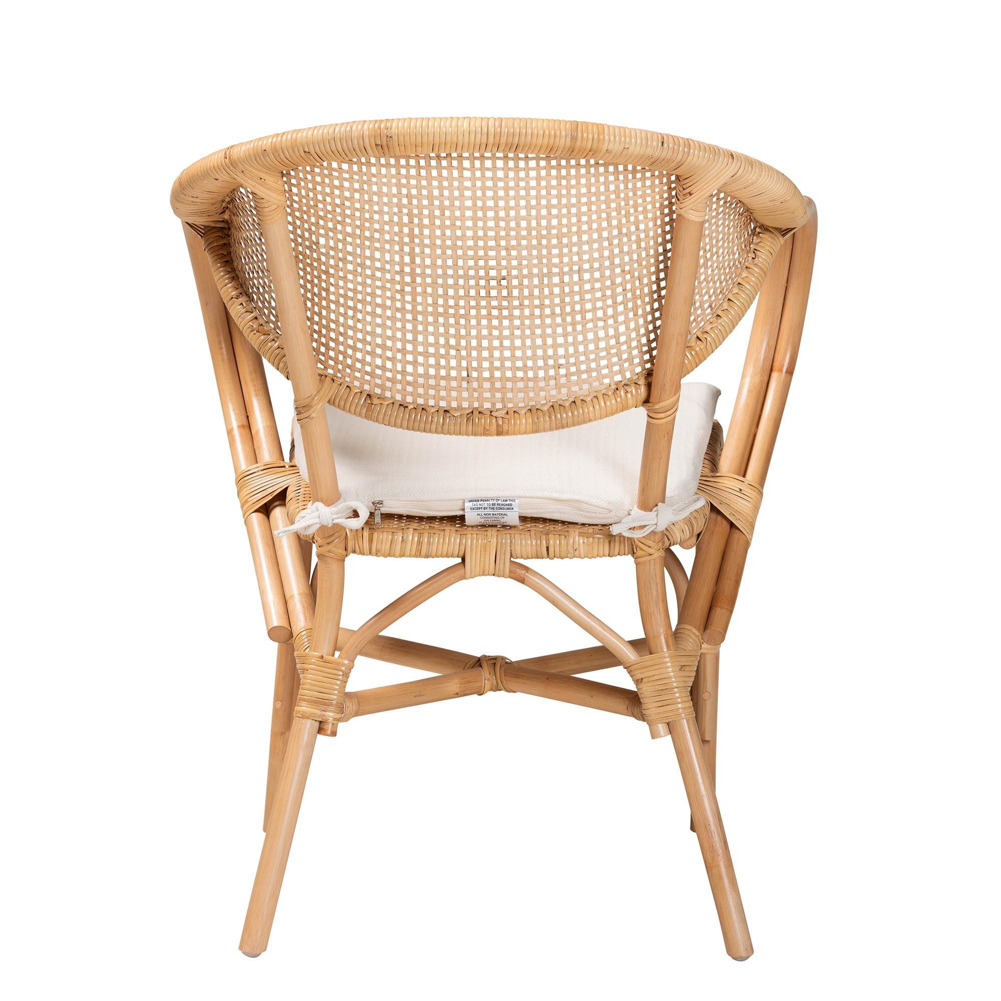 bali & pari Varick Modern Bohemian Finished Rattan Dining Chair