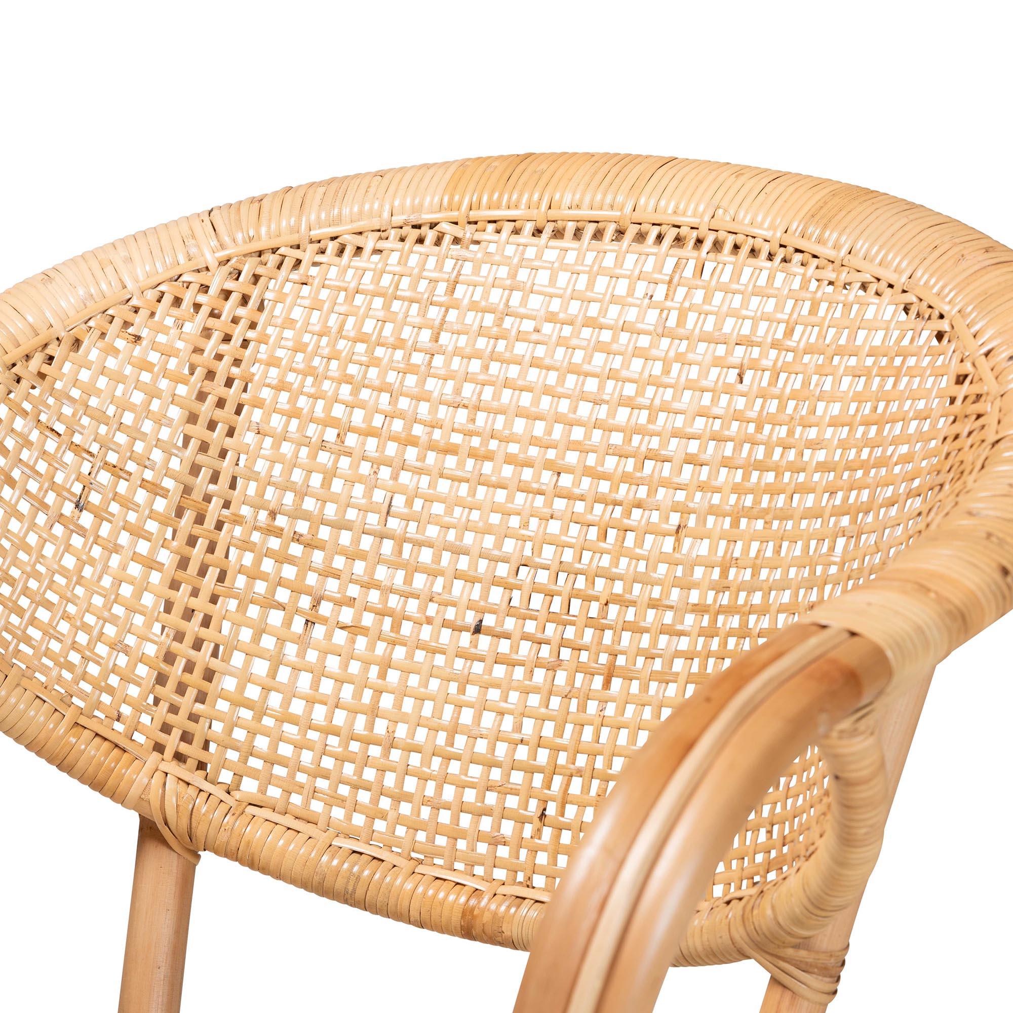 bali & pari Varick Modern Bohemian Finished Rattan Dining Chair