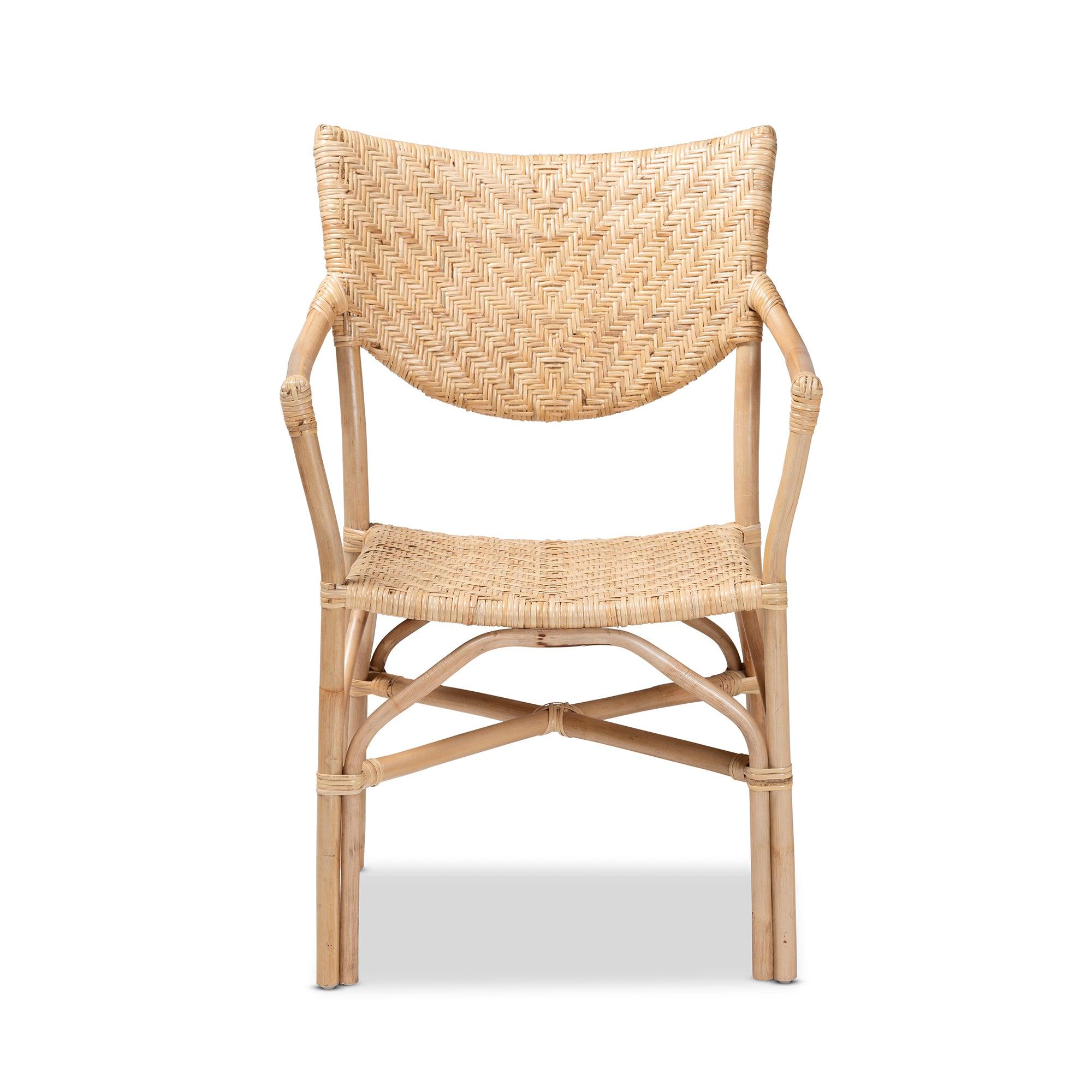 bali & pari Damani Modern Bohemian Finished Rattan Dining Chair