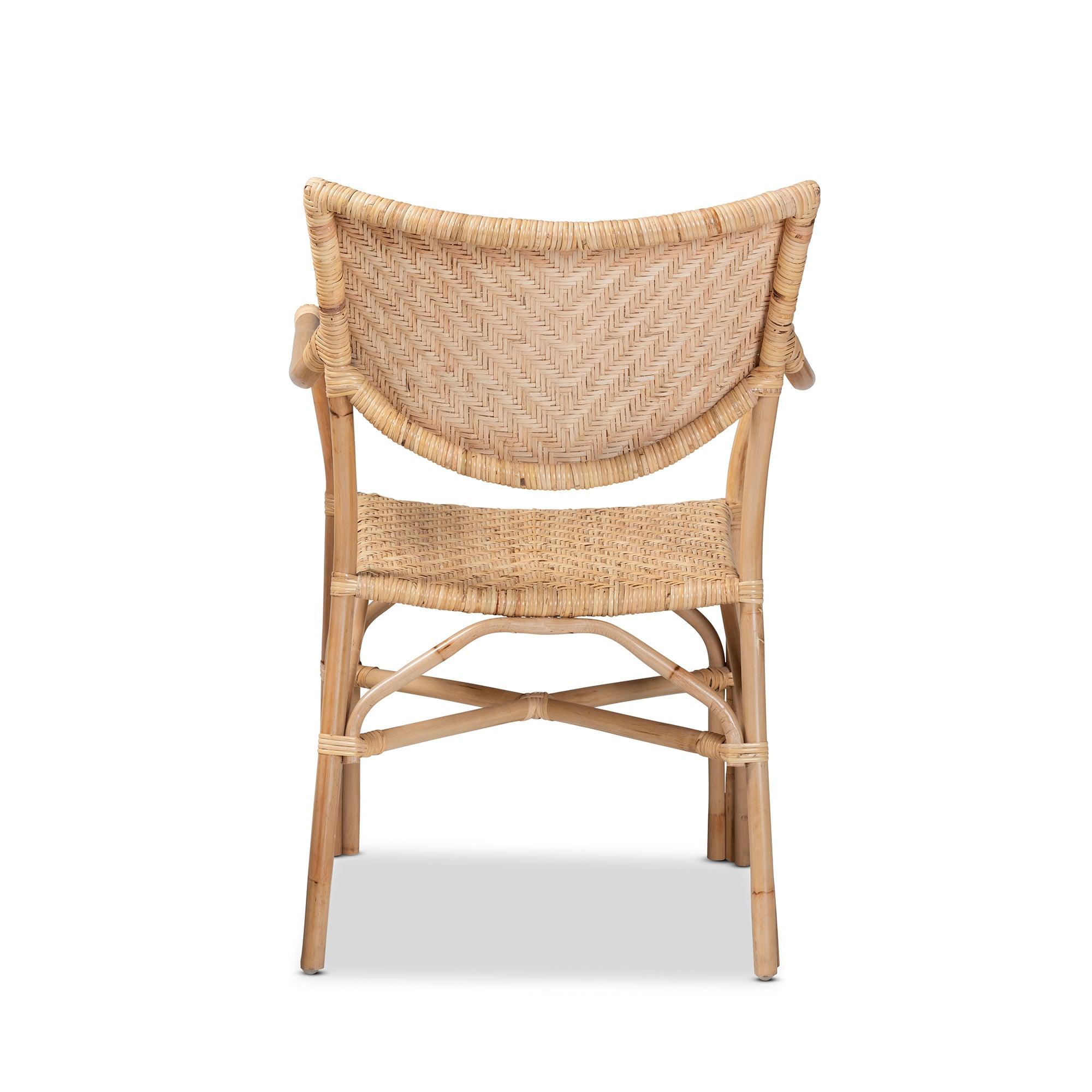 bali & pari Damani Modern Bohemian Finished Rattan Dining Chair