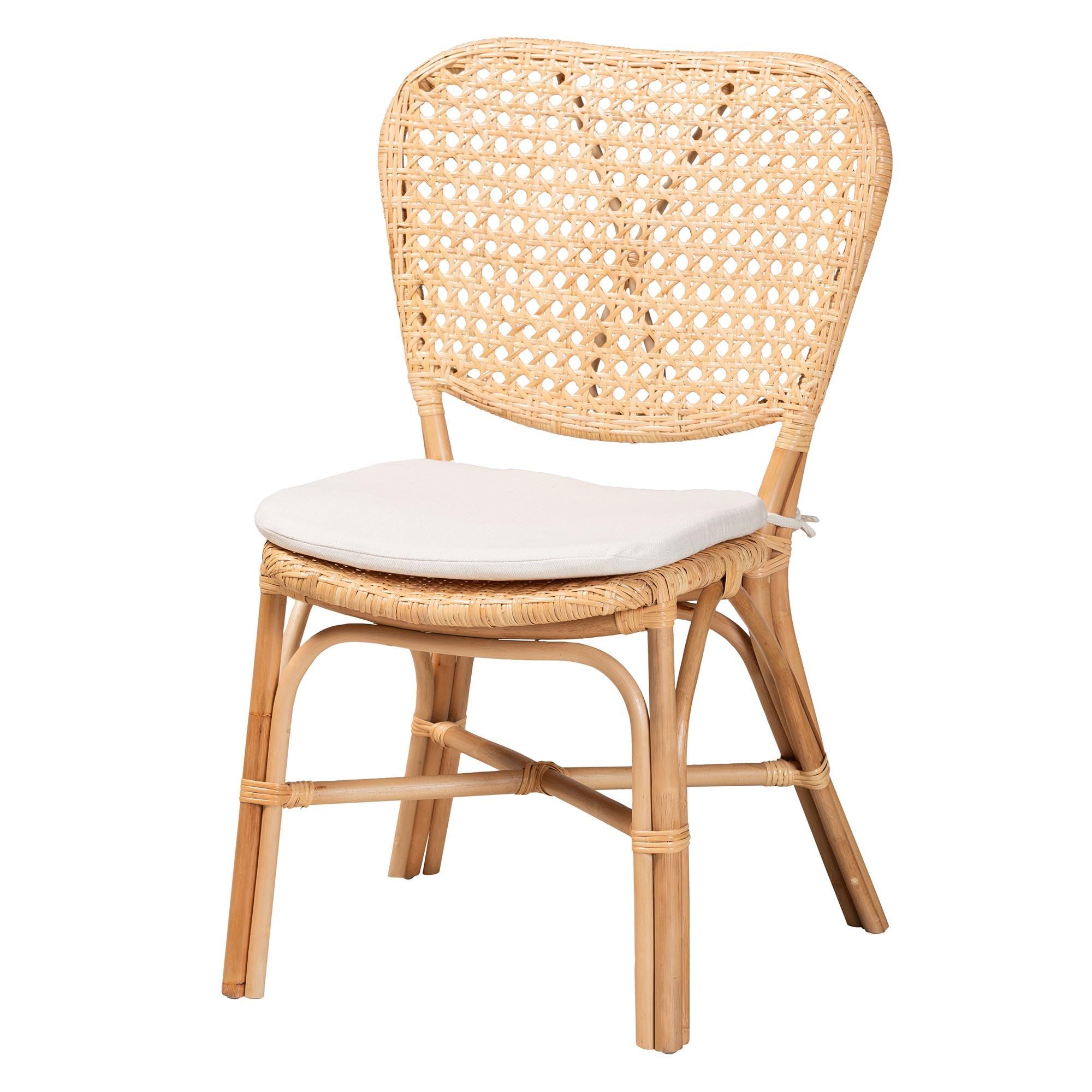 bali & pari Nadira Modern Bohemian Finished Rattan Dining Chair