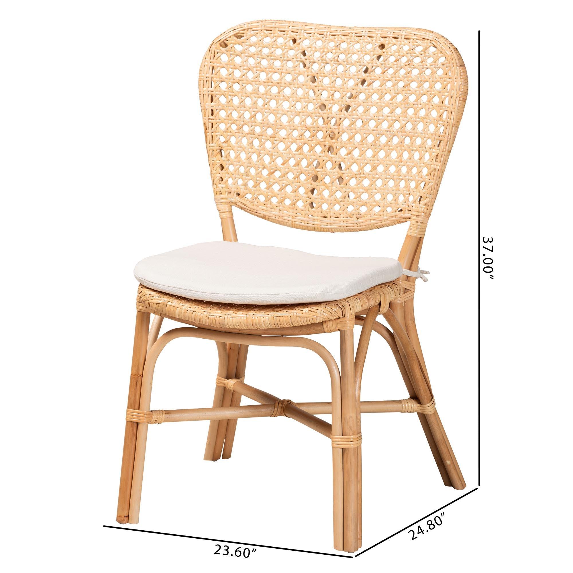 bali & pari Nadira Modern Bohemian Finished Rattan Dining Chair