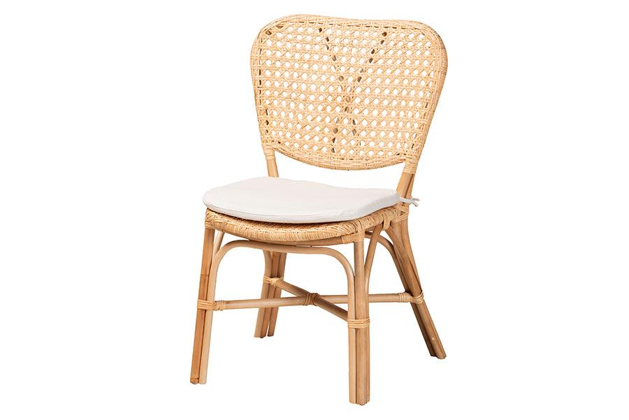 bali & pari Nadira Modern Bohemian Finished Rattan Dining Chair