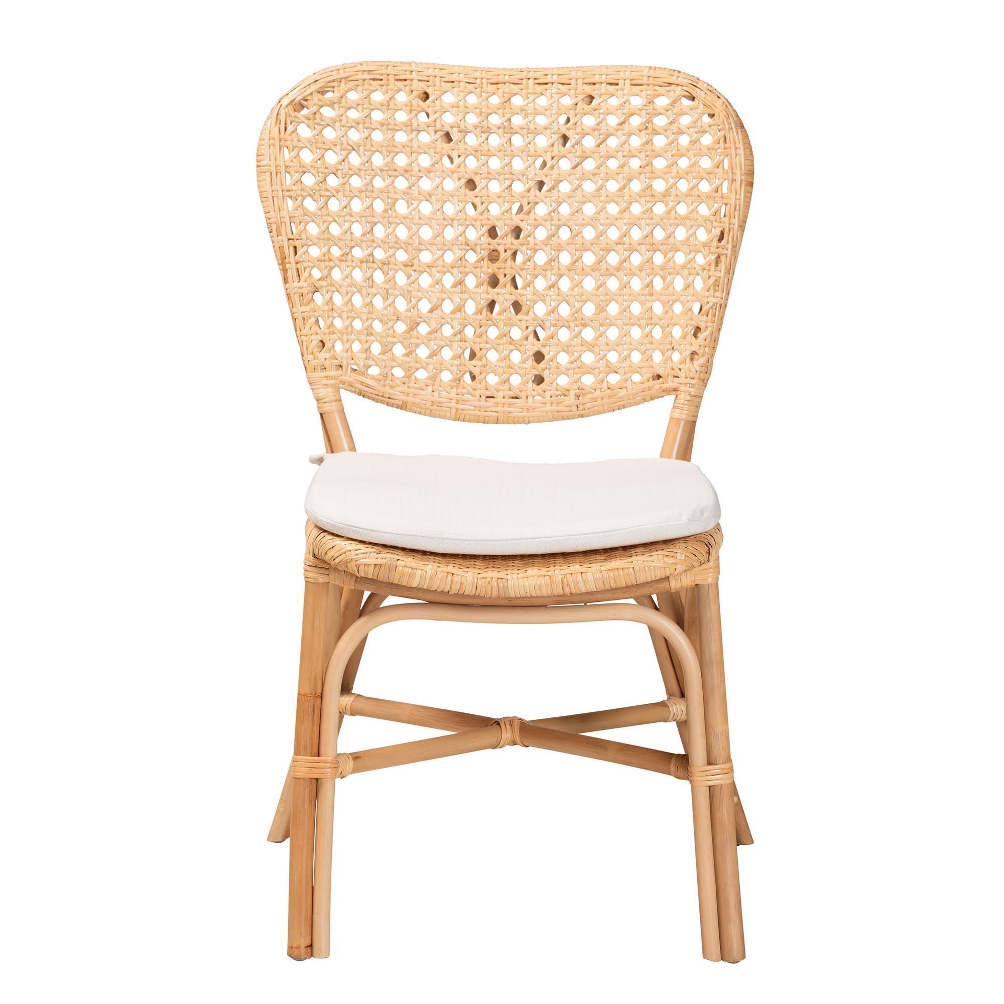 bali & pari Nadira Modern Bohemian Finished Rattan Dining Chair