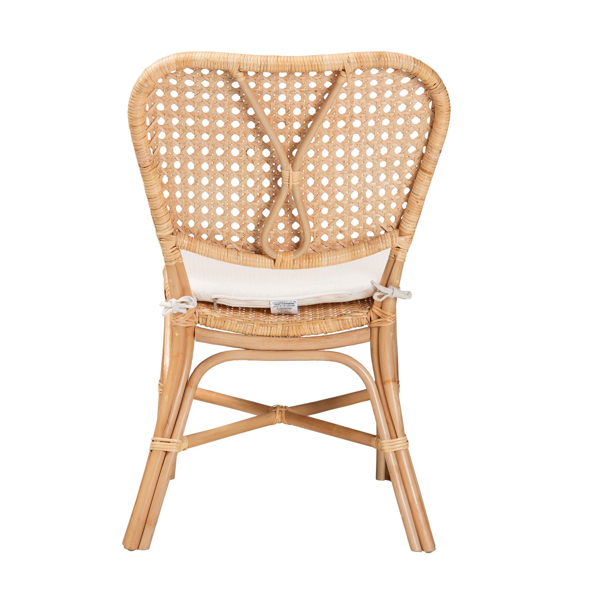 bali & pari Nadira Modern Bohemian Finished Rattan Dining Chair