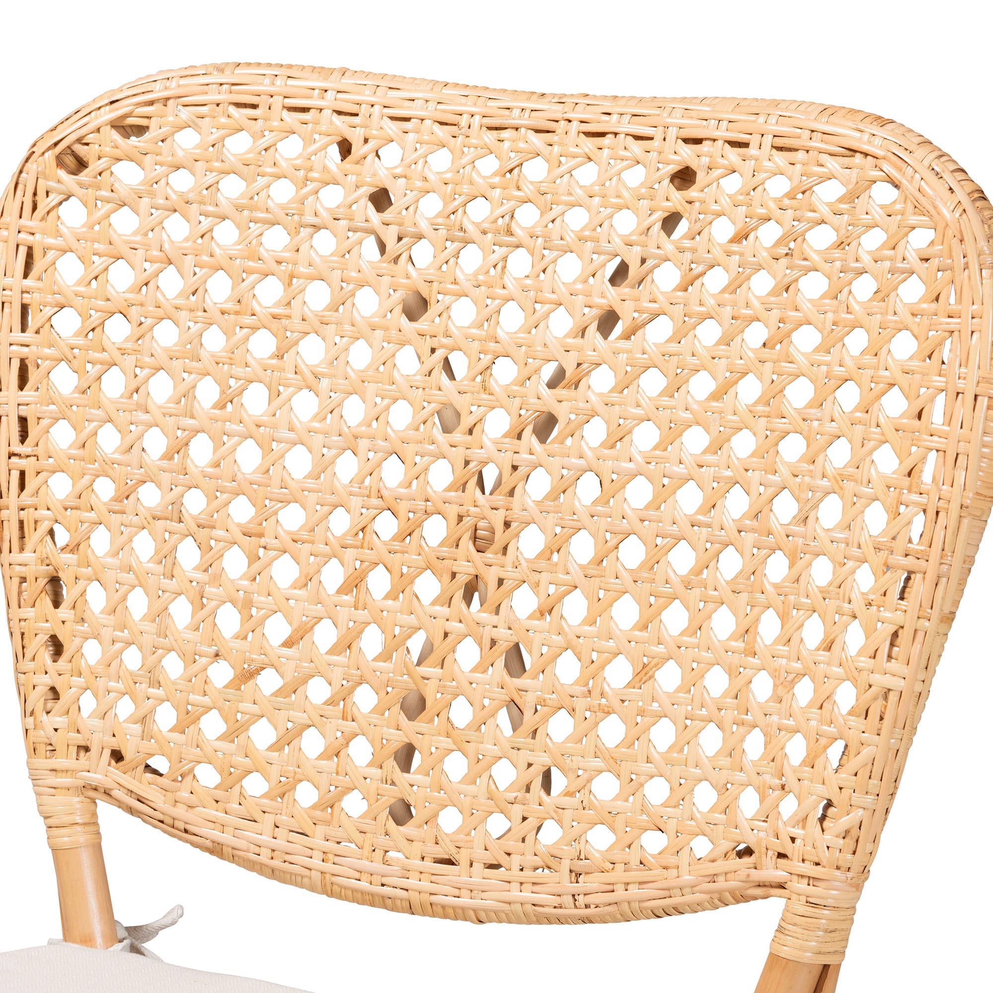 bali & pari Nadira Modern Bohemian Finished Rattan Dining Chair