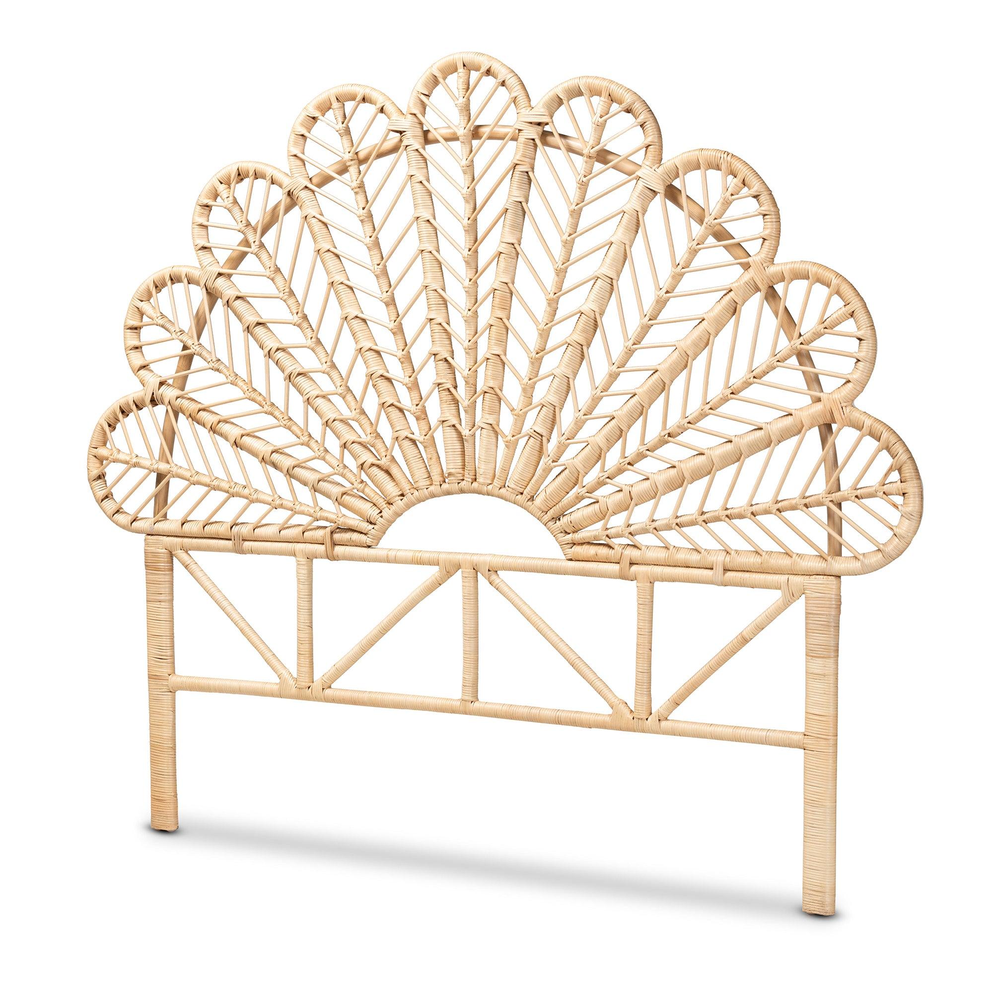 bali & pari Variel Modern Bohemian Rattan Standalone Headboard