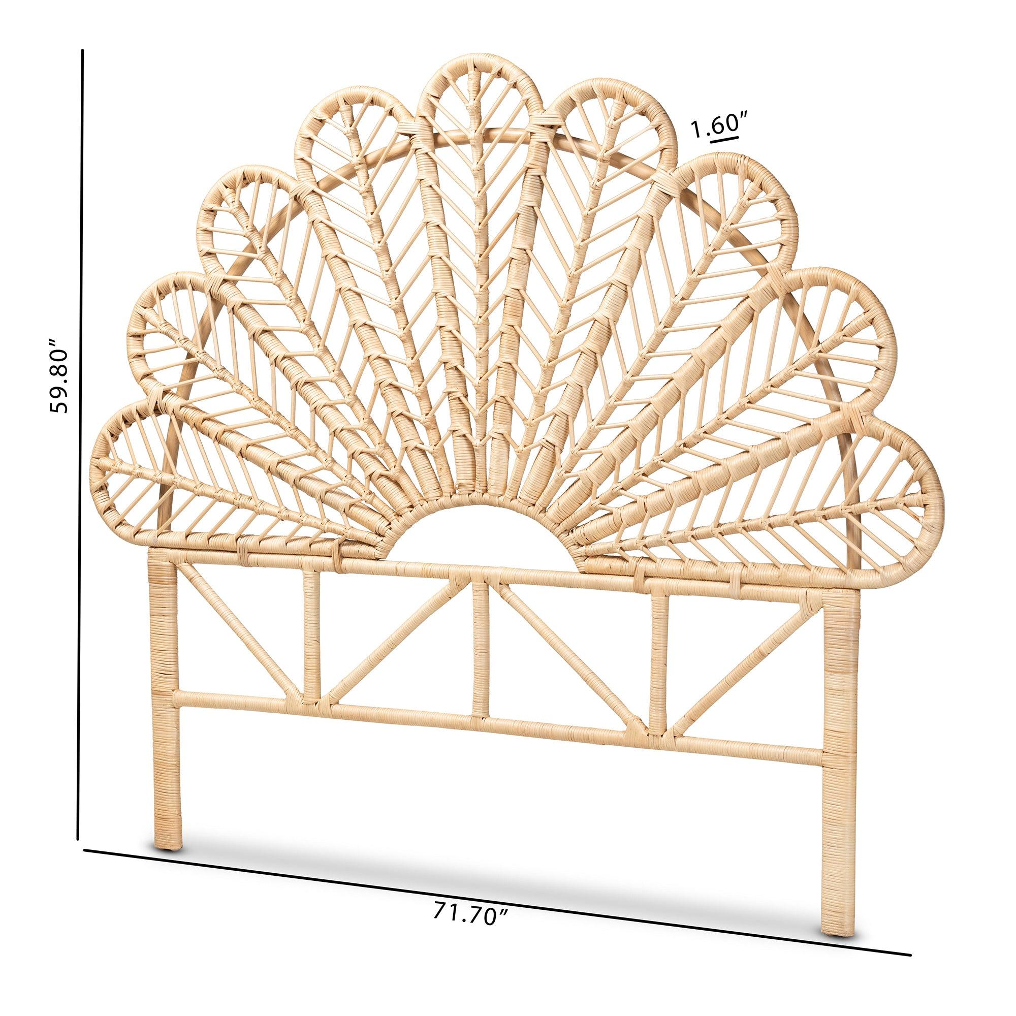 bali & pari Variel Modern Bohemian Rattan Standalone Headboard