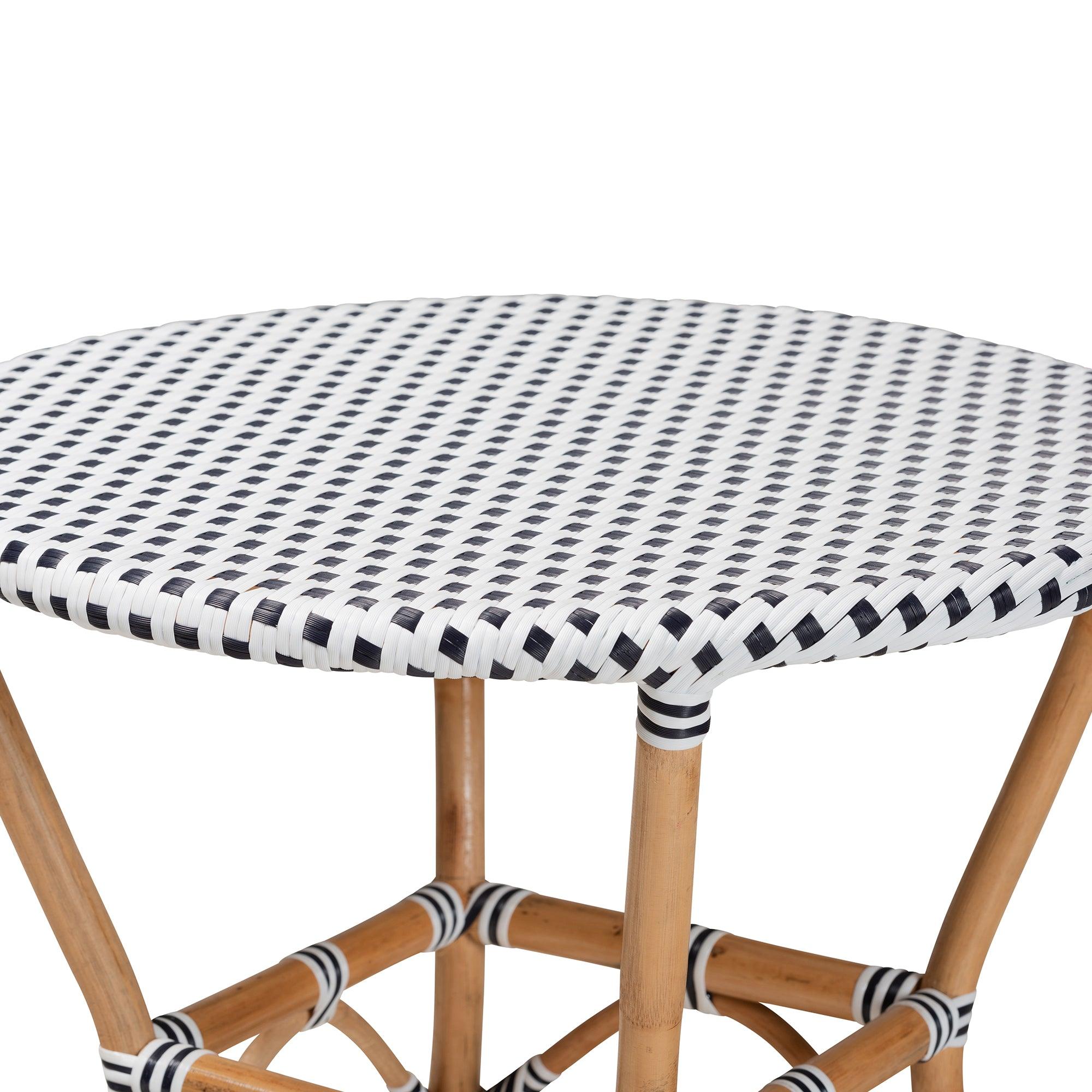 bali & pari Tavor Classic French and Weaving and Rattan Indoor and Outdoor Bistro Table